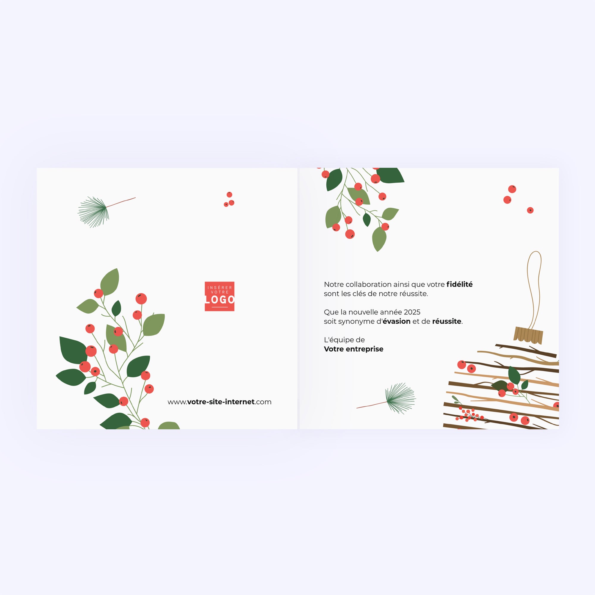 Boule de houx | Vœux professionnels • Carte de voeux photo N° 2