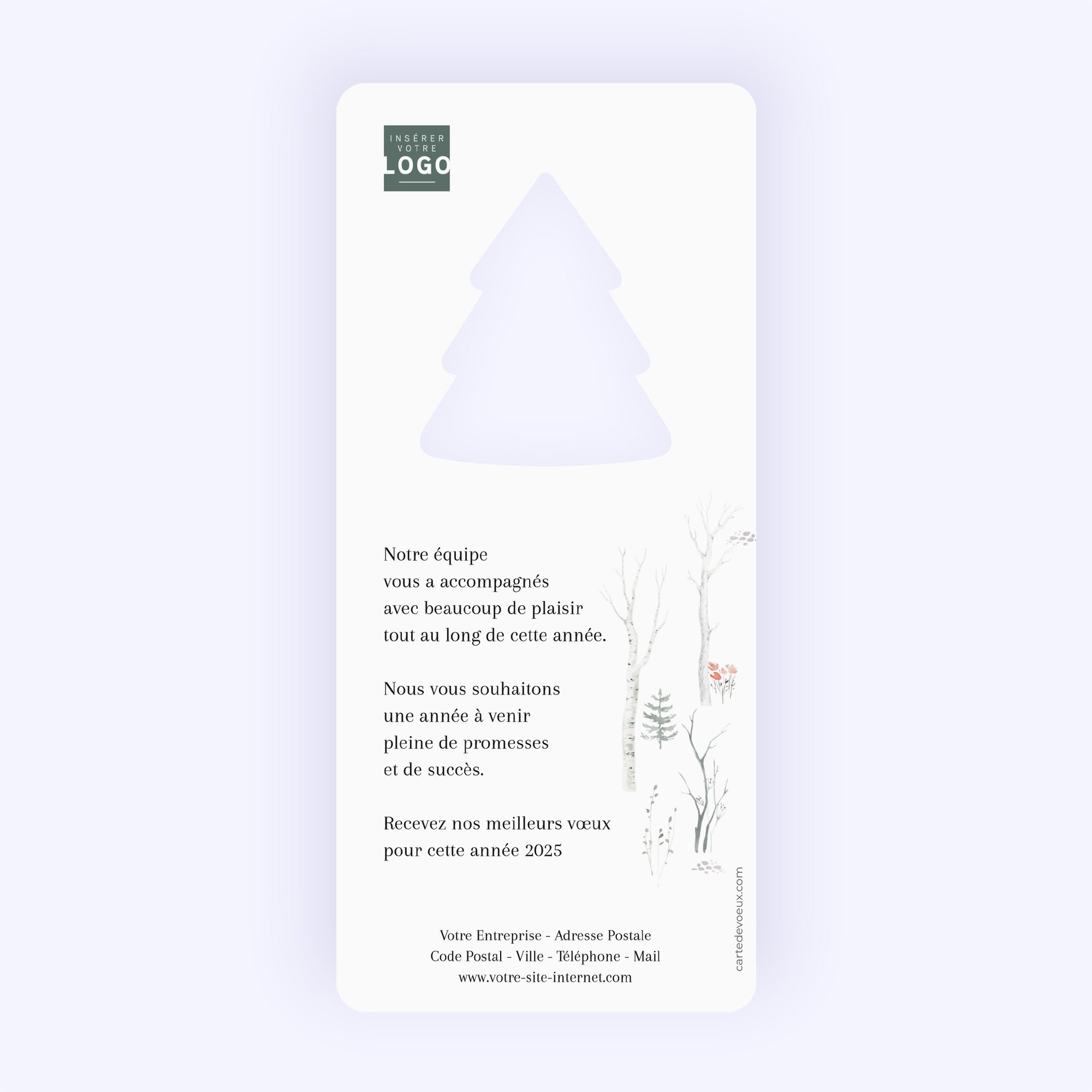 Forêt aquarelle | Vœux professionnels • Carte de voeux photo N° 2