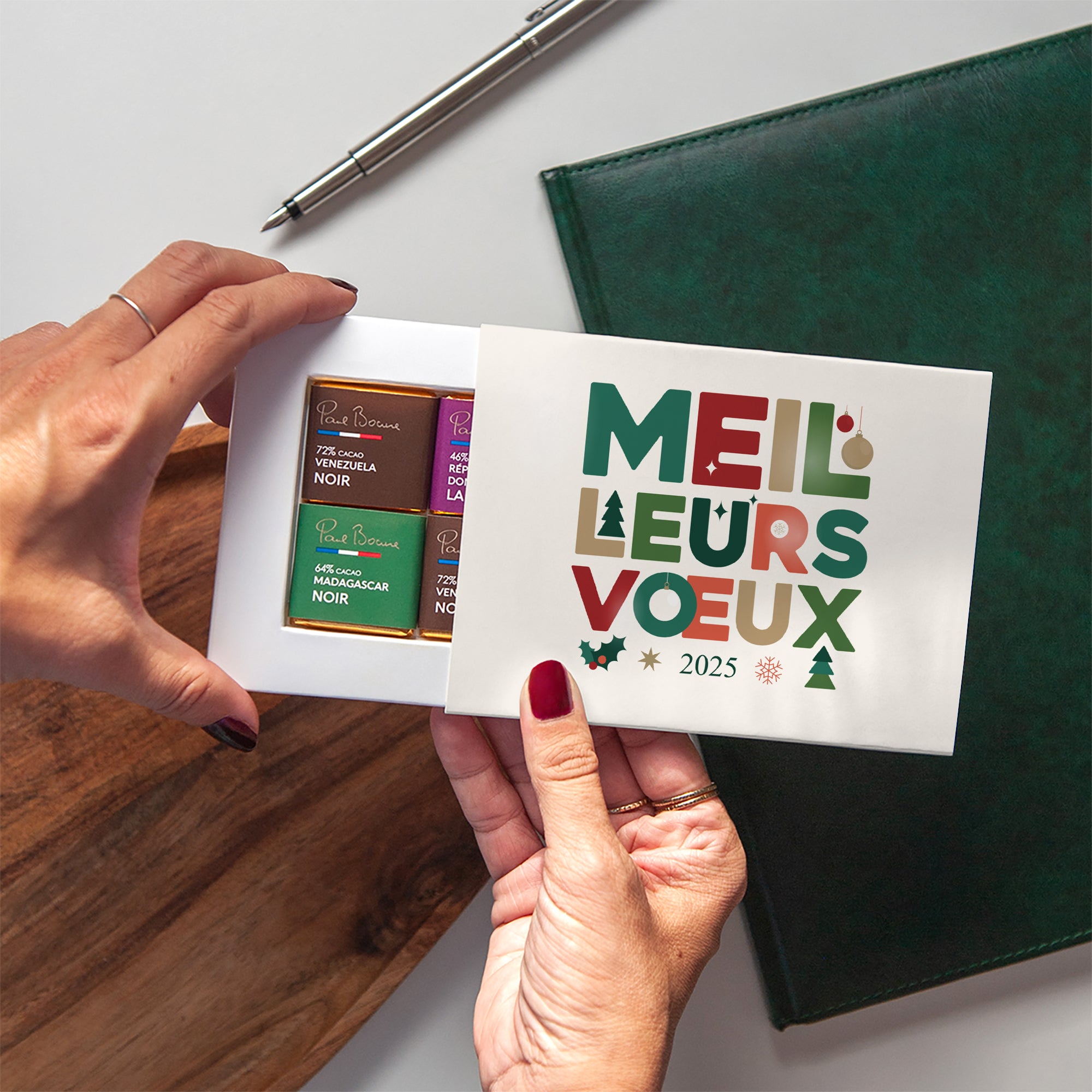 Xmas typo | Vœux professionnels • Carte chocolats photo N° 2