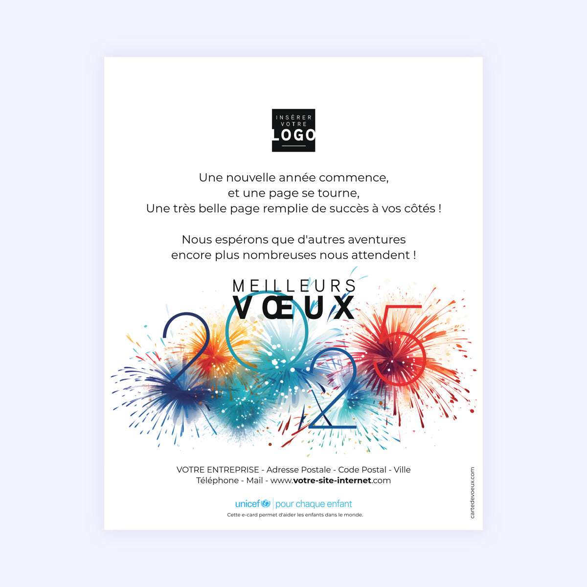 Artifice coloré | Vœux professionnels • Carte virtuelle photo N° 1