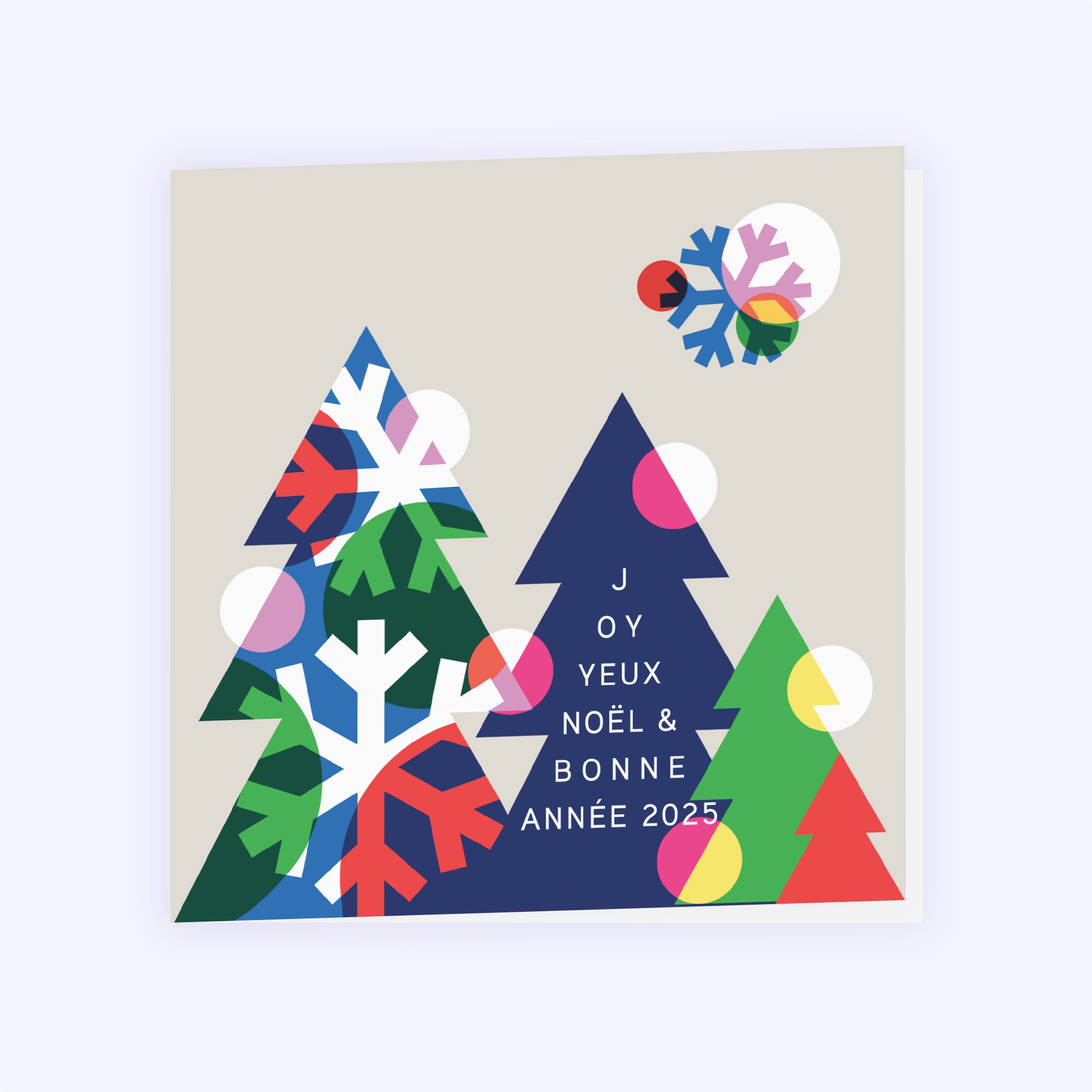Sapins flocons graphiques | Vœux professionnels • Carte de voeux photo N° 1