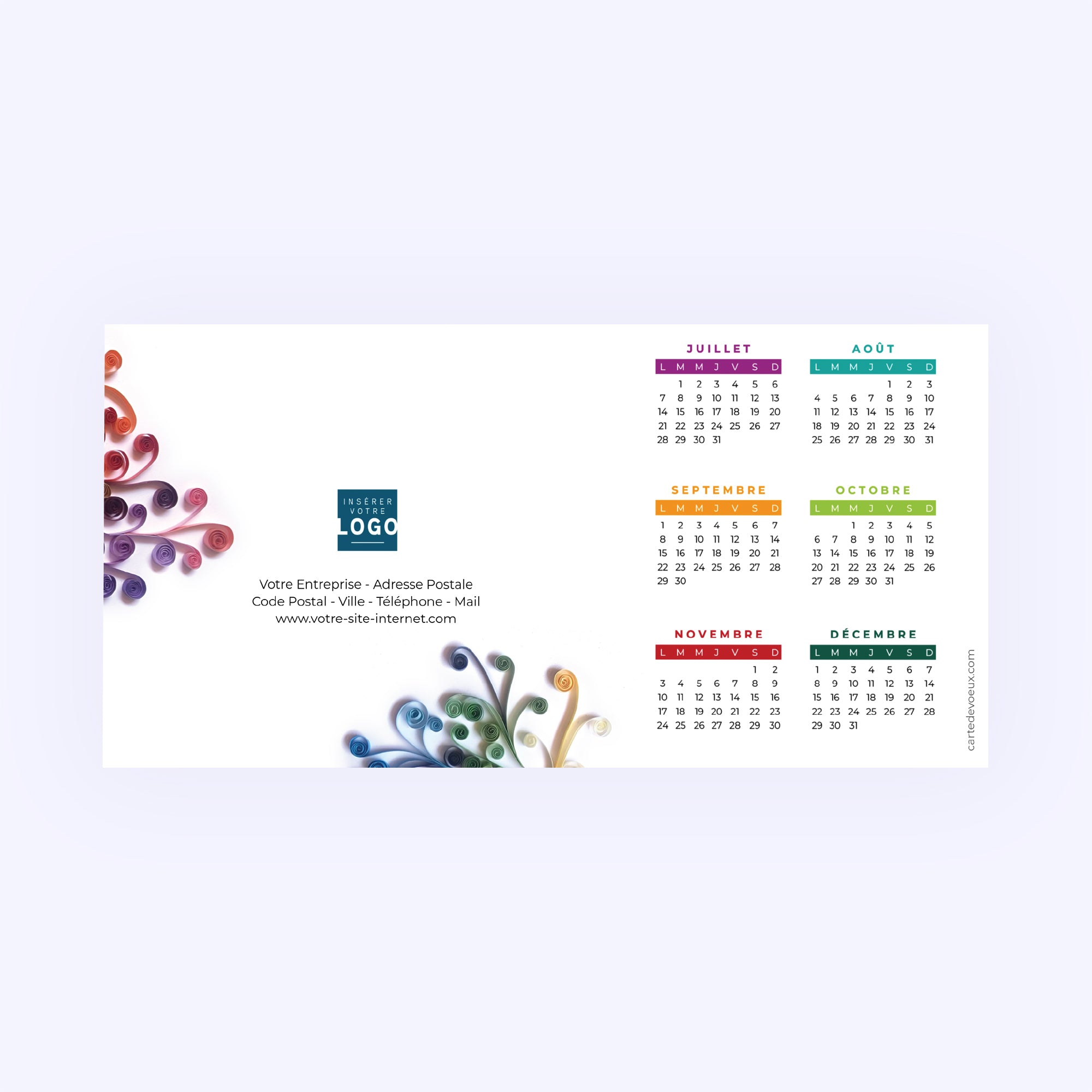 Quilling | Vœux professionnels • Calendrier professionnel photo N° 3