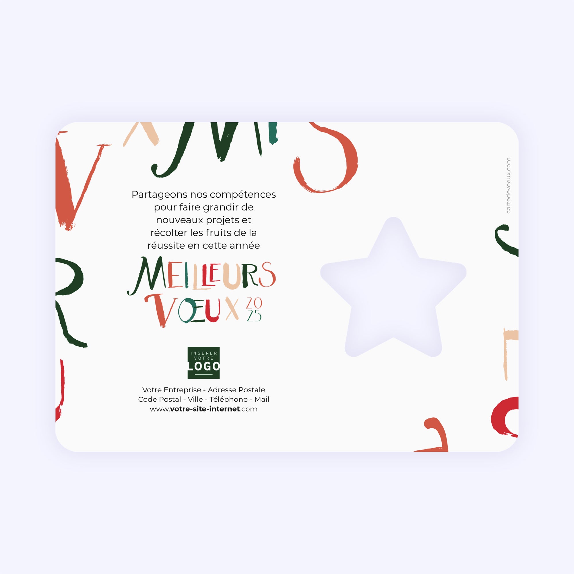 Calligraphie de Noël | Vœux professionnels • Carte de voeux photo N° 2