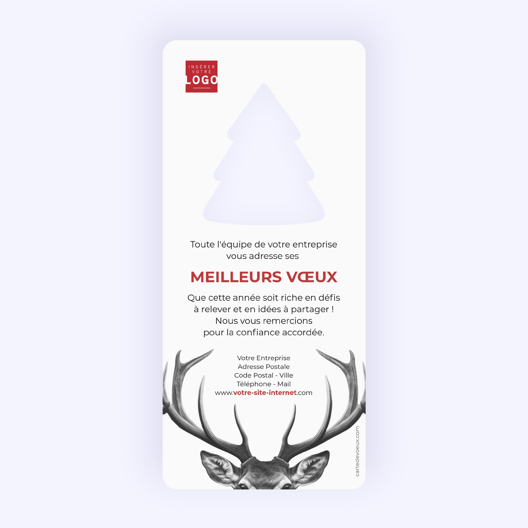 L'approche du cerf | Vœux professionnels • Carte de voeux photo N° 2