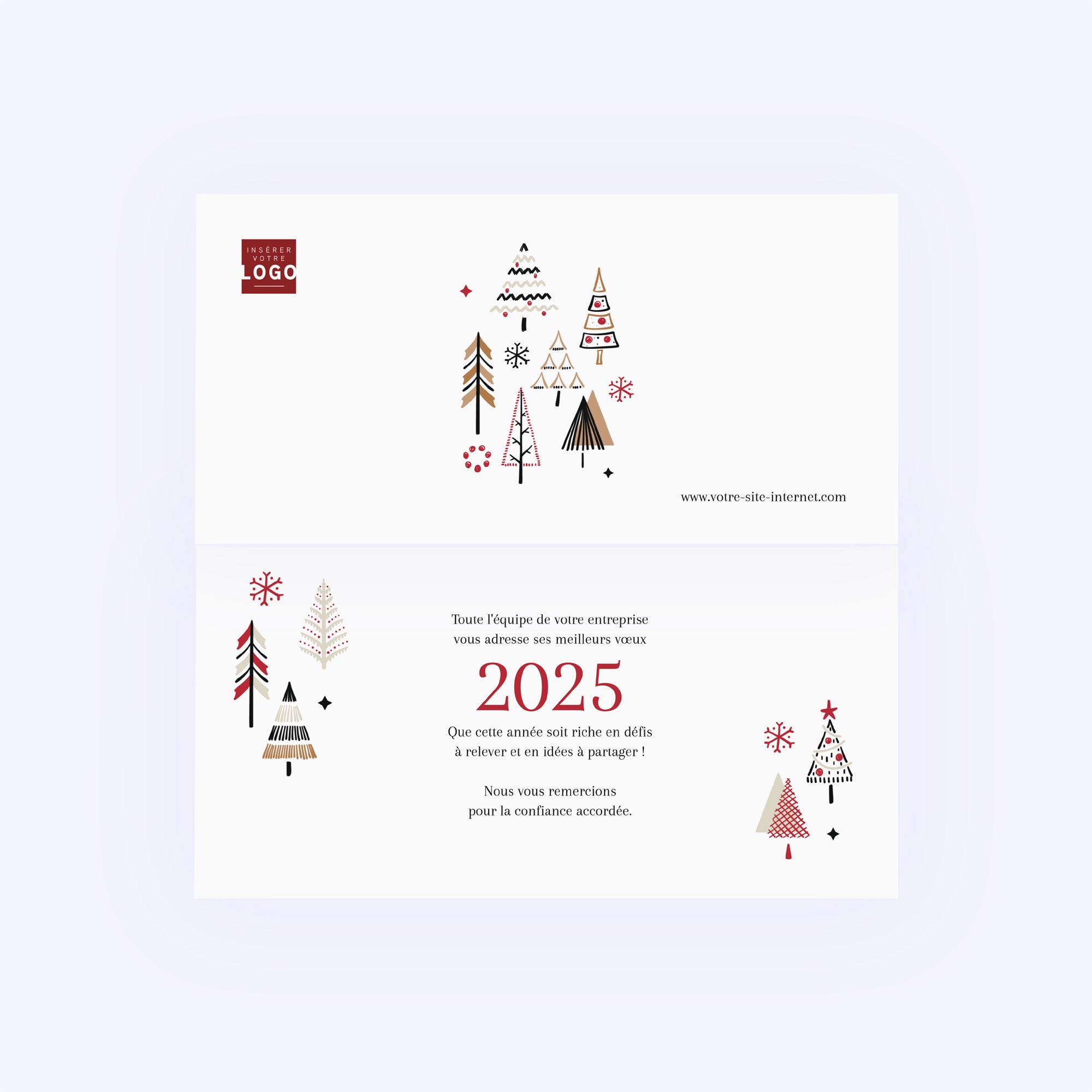 Sapins stylisés | Vœux professionnels • Carte de voeux photo N° 2