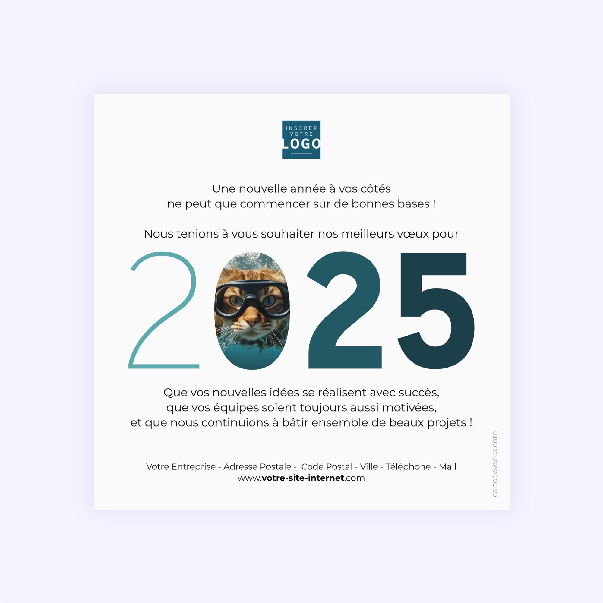 Chat(leureuse) année | Vœux professionnels • Carte de voeux photo N° 2