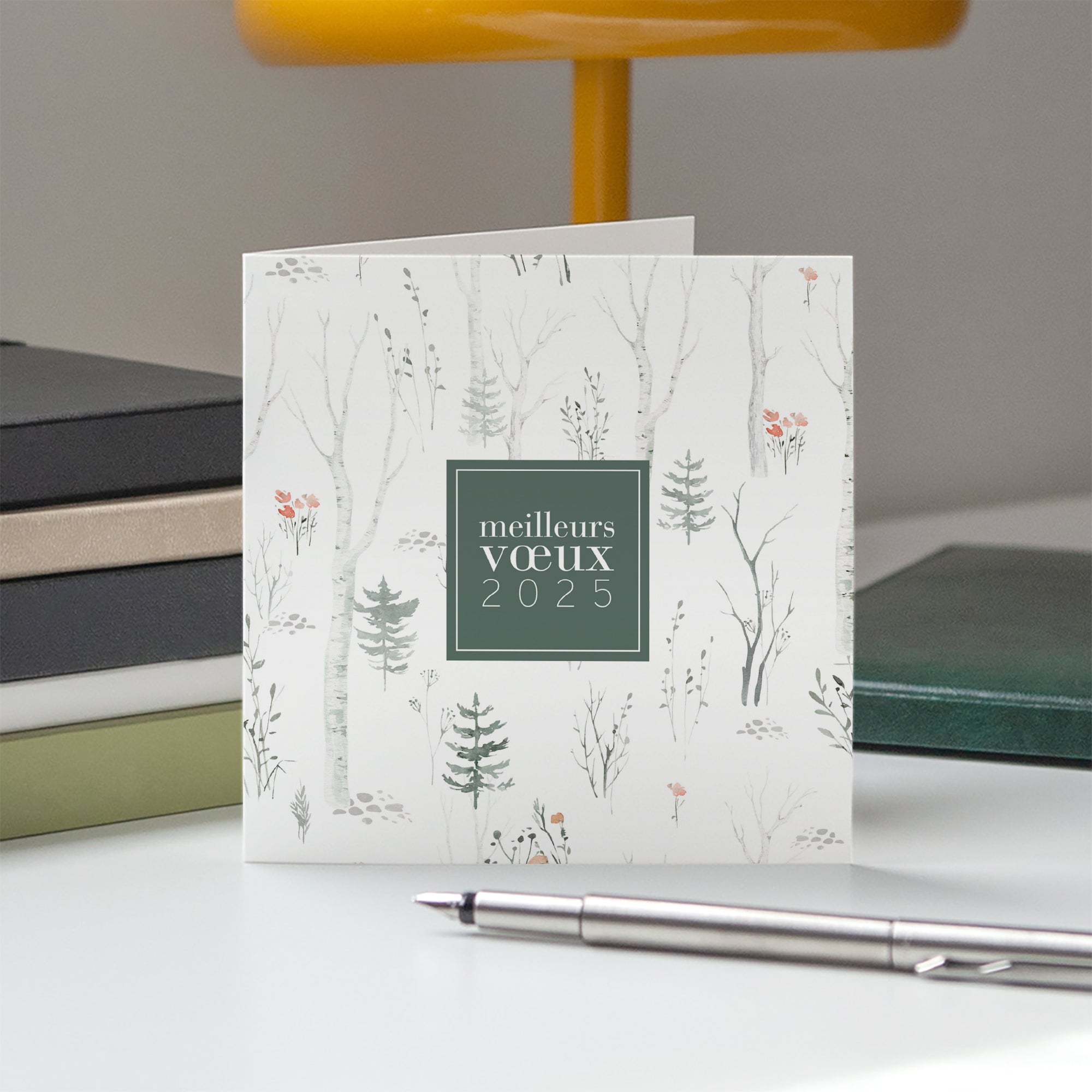Forêt aquarelle | Vœux professionnels • Carte de voeux photo N° 5