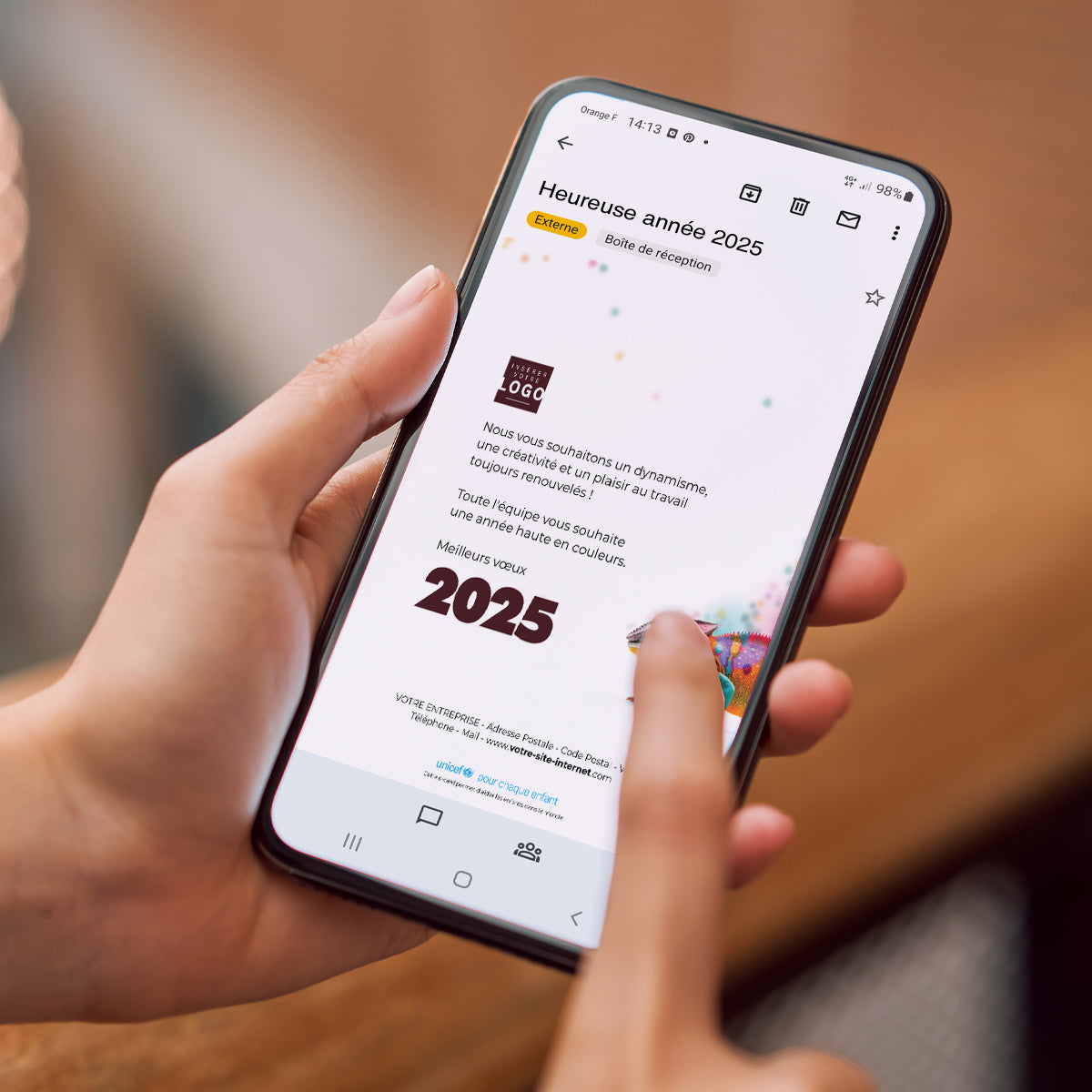 Caméléon multicolore | Vœux professionnels • Carte virtuelle photo N° 2