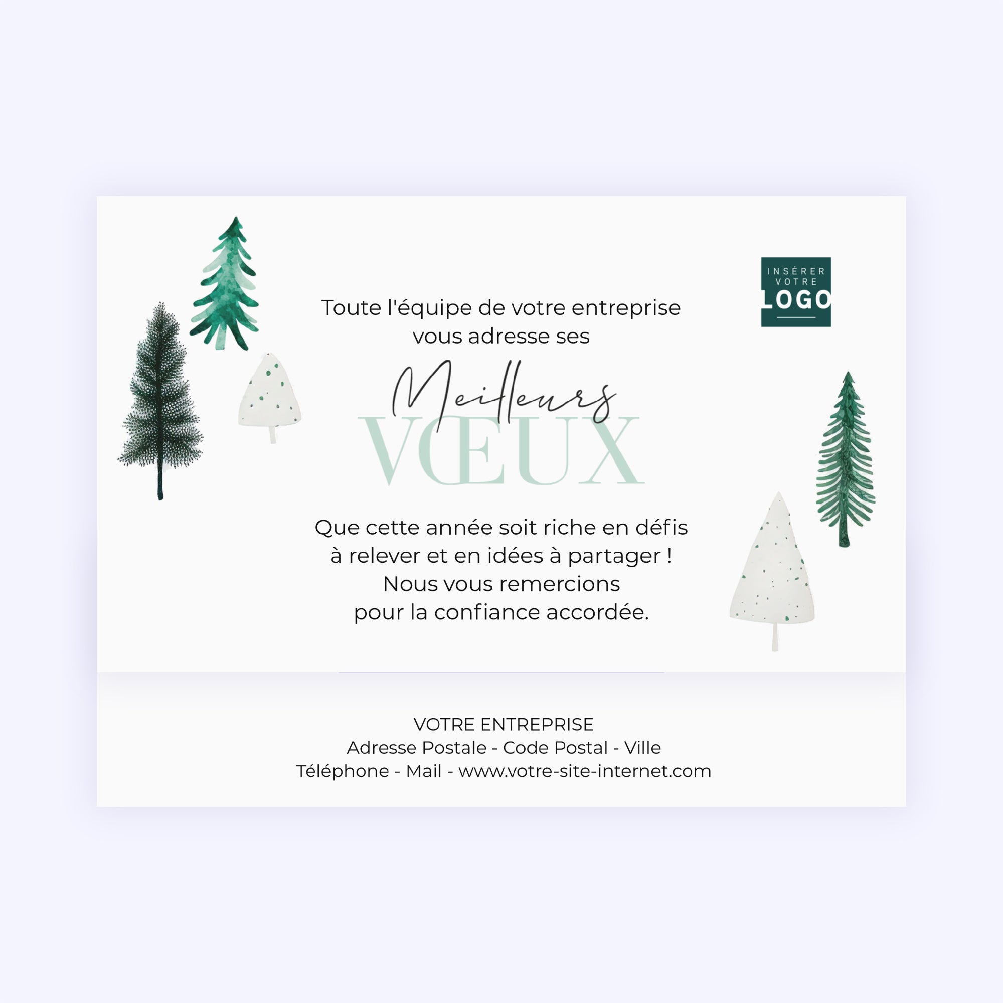 Forêt de sapins | Vœux professionnels • Carte chocolats photo N° 4
