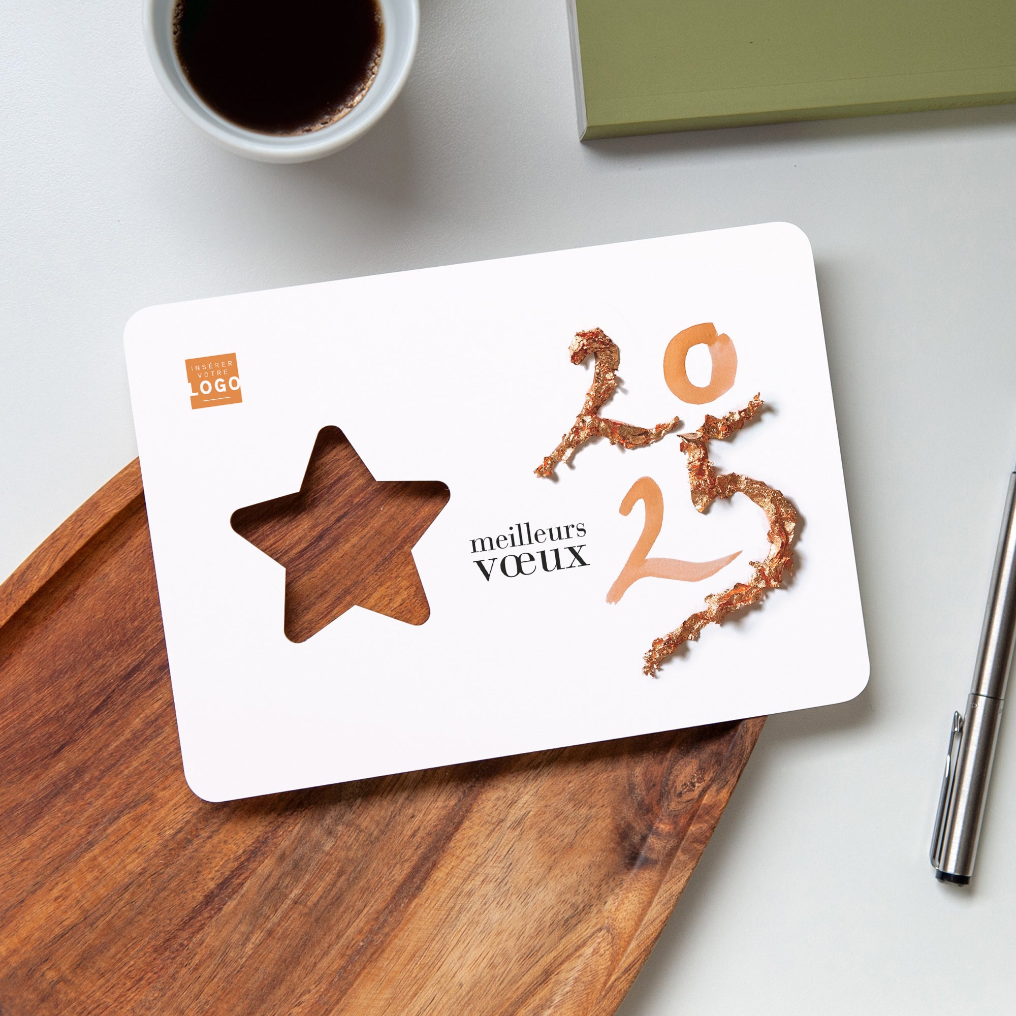 Feuilles de cuivre | Vœux professionnels • Carte de voeux photo N° 4