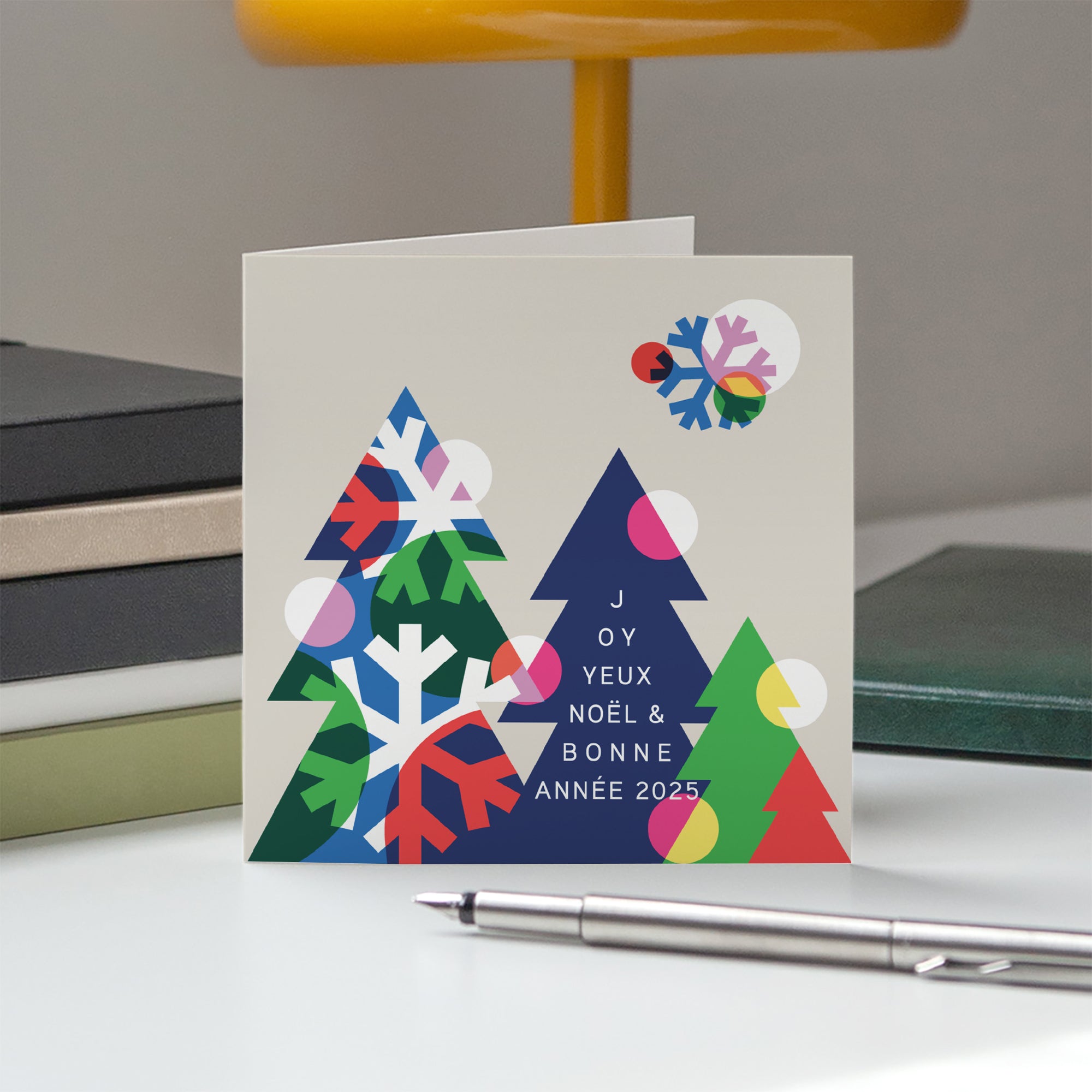 Sapins flocons graphiques | Vœux professionnels • Carte de voeux photo N° 5