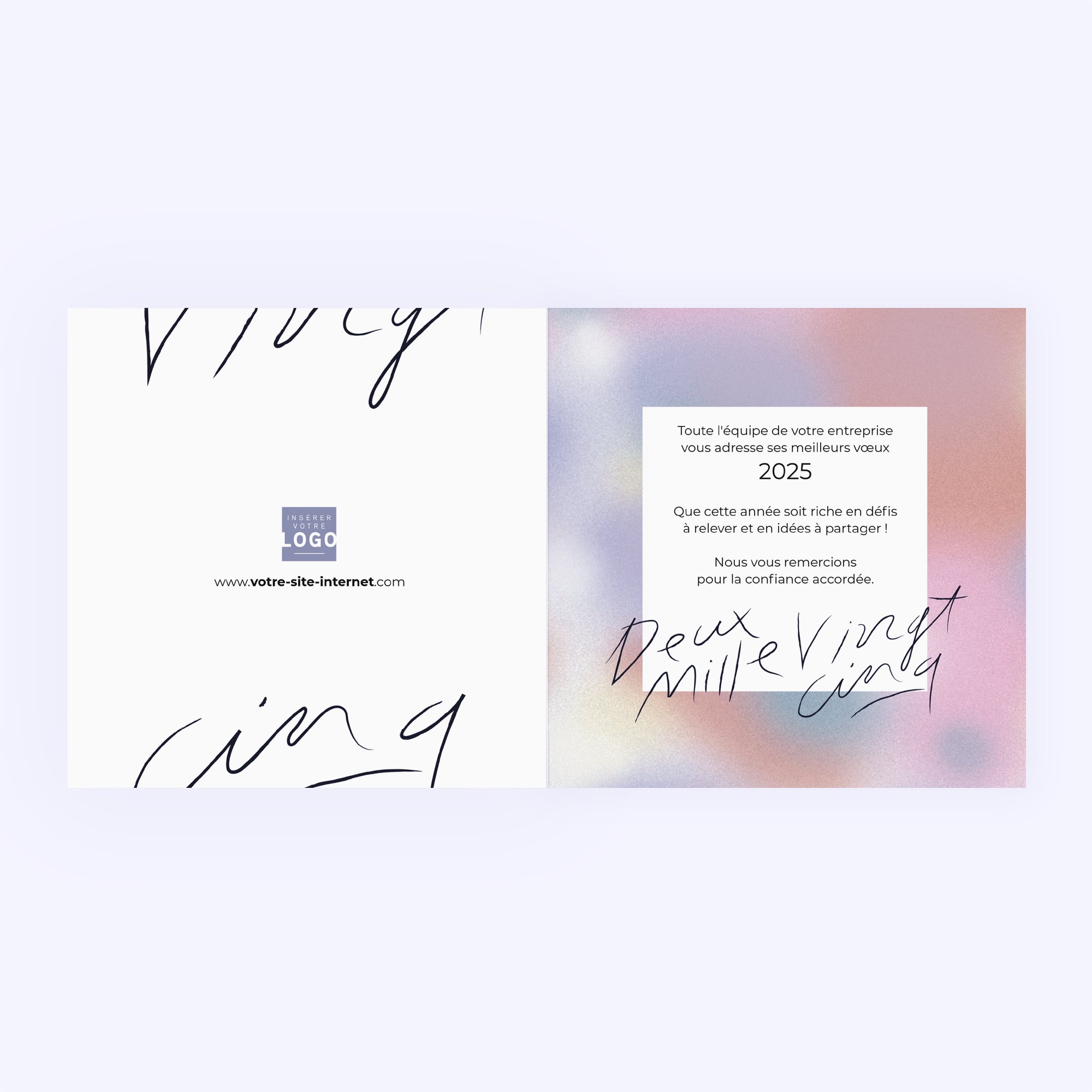 Millésime manuscrit | Vœux professionnels • Carte de voeux photo N° 2