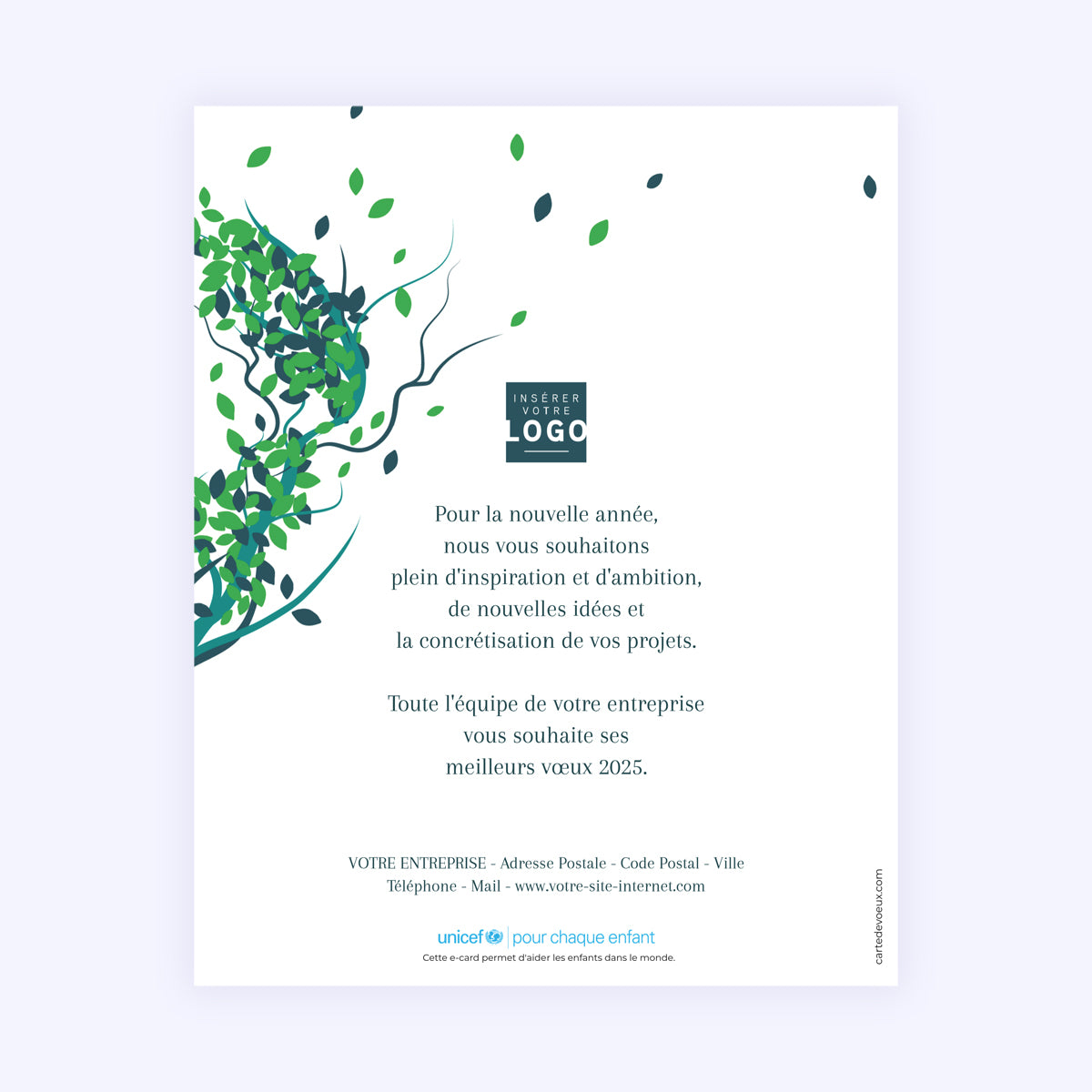 Arbre de vie vert | Vœux professionnels • Carte virtuelle photo N° 1