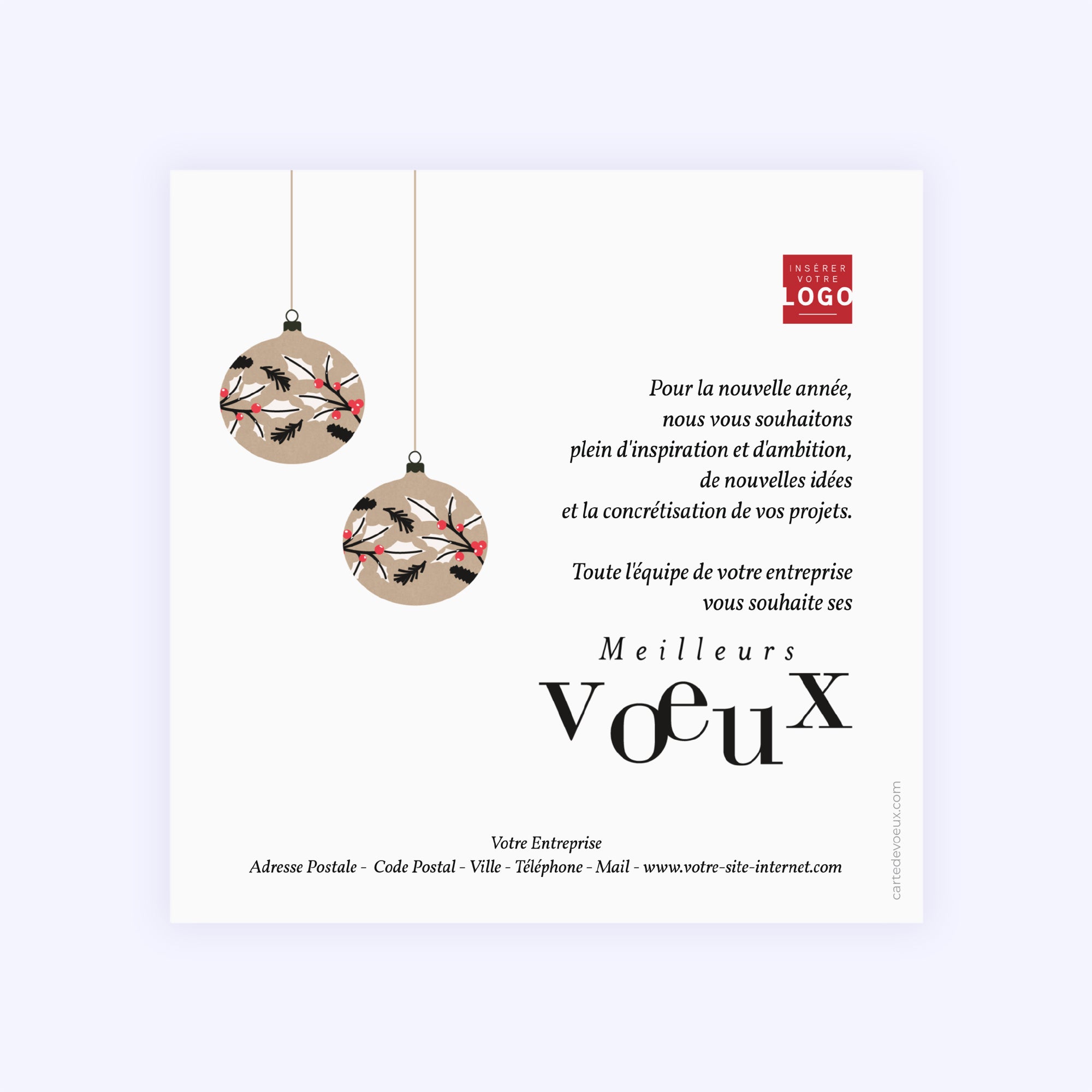 Boule de Noël | Vœux professionnels • Carte de voeux photo N° 2