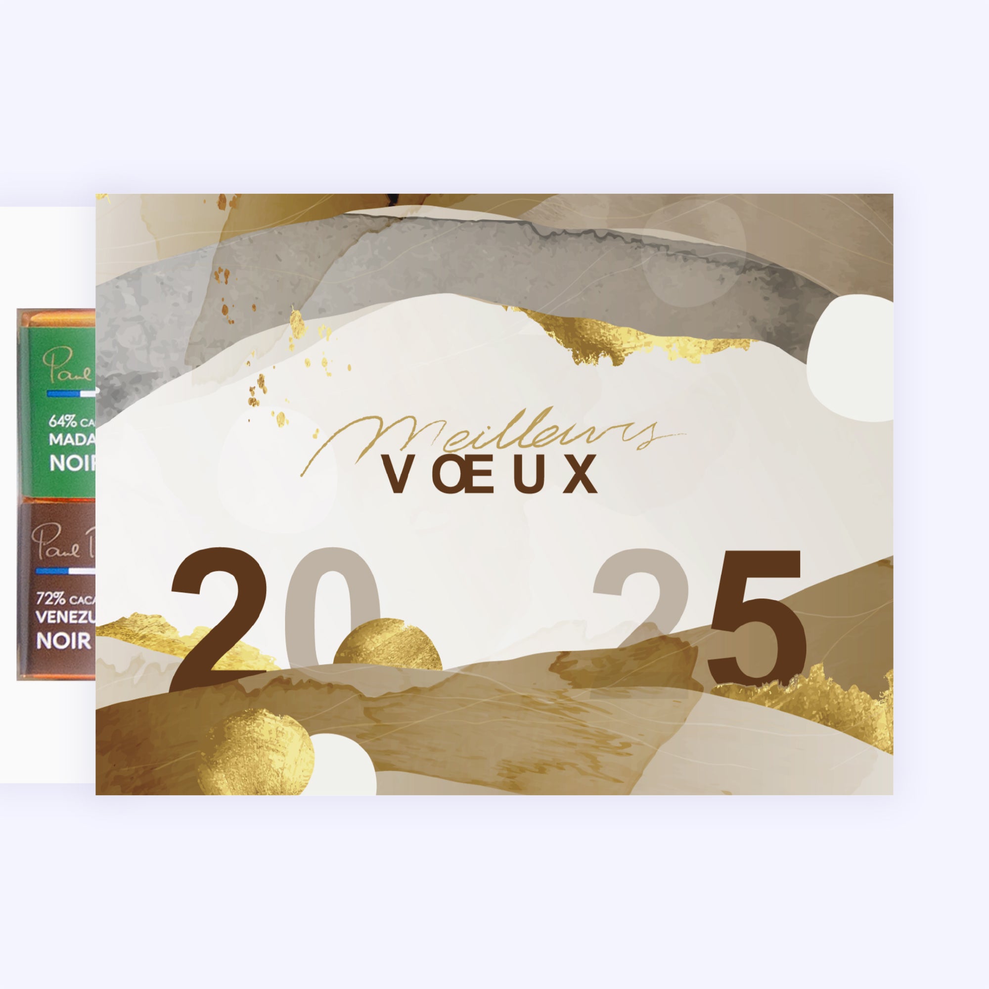 Golden abstraction | Vœux professionnels • Carte chocolats photo N° 1