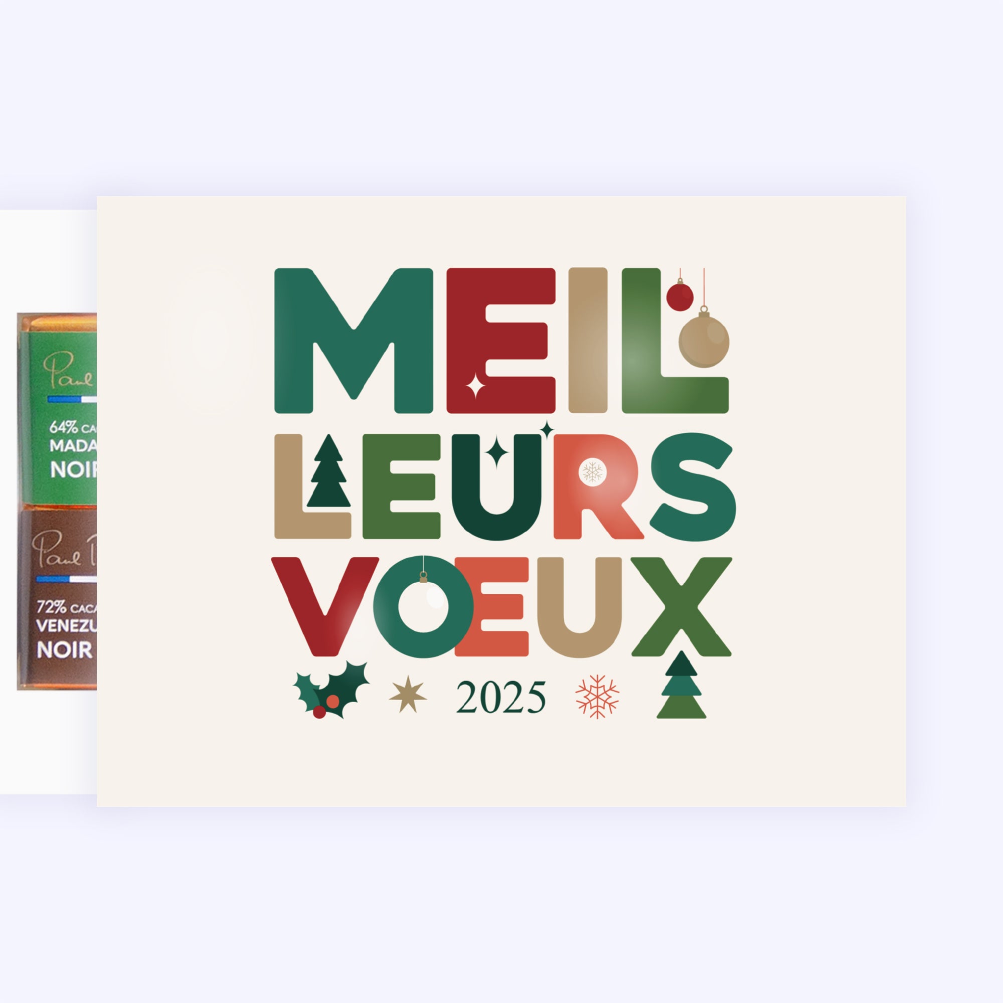 Xmas typo | Vœux professionnels • Carte chocolats photo N° 1