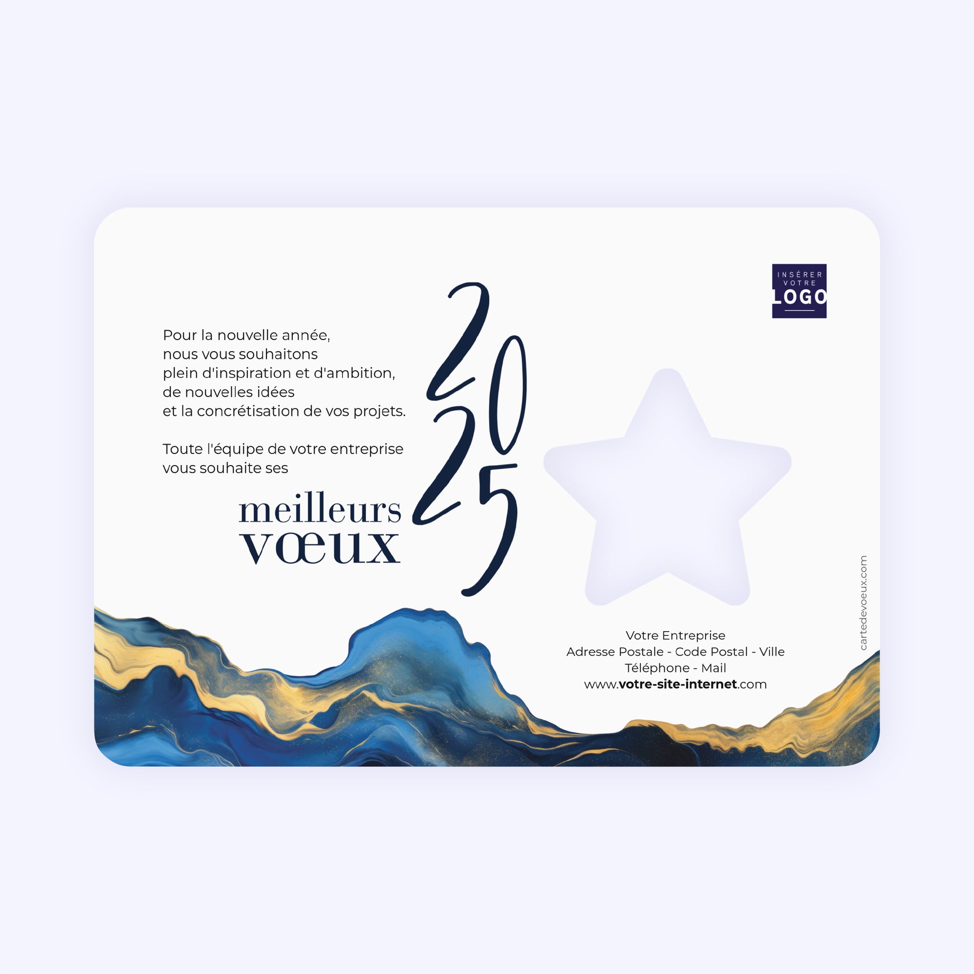 Volupté de bleu | Vœux professionnels • Carte de voeux photo N° 2