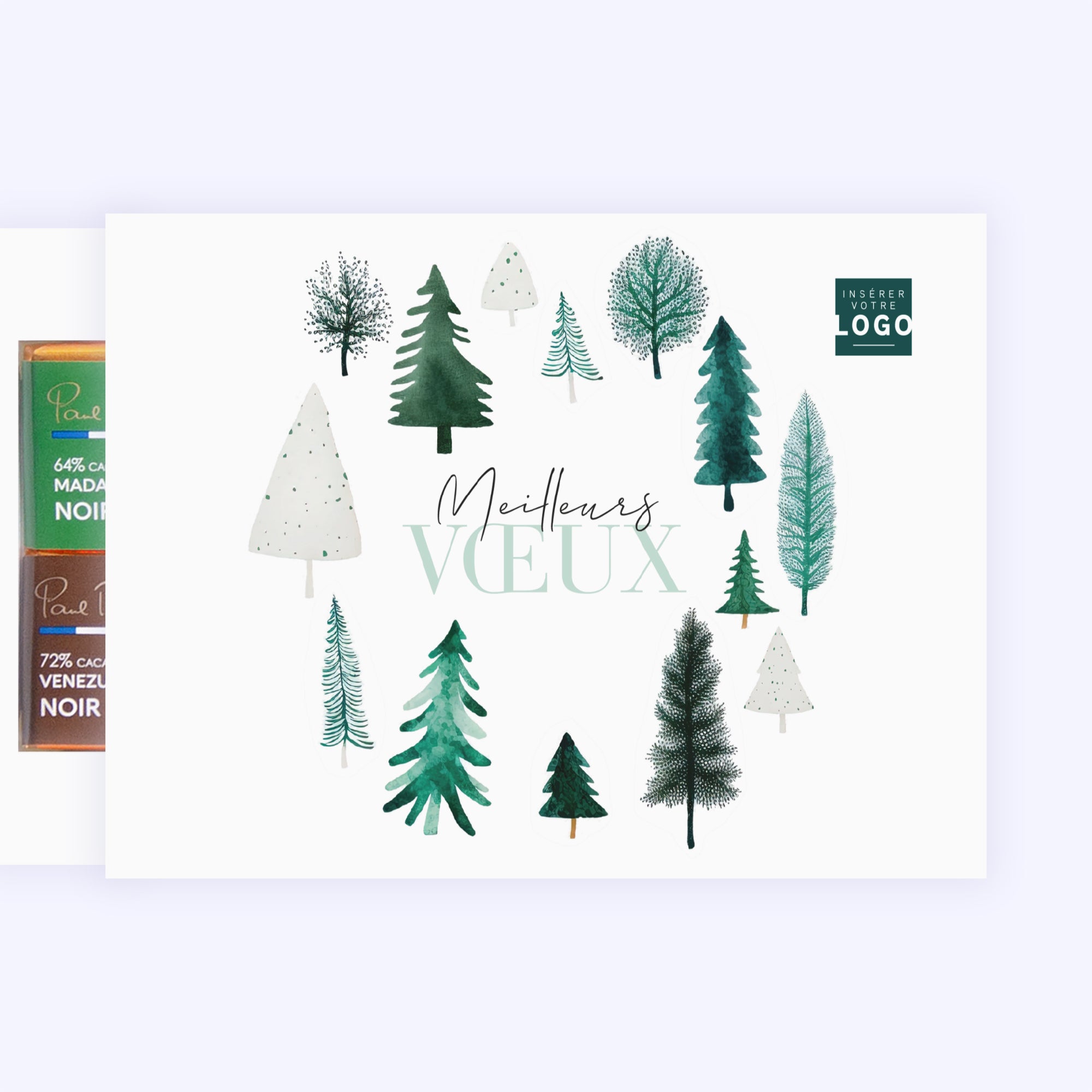 Forêt de sapins | Vœux professionnels • Carte chocolats photo N° 1