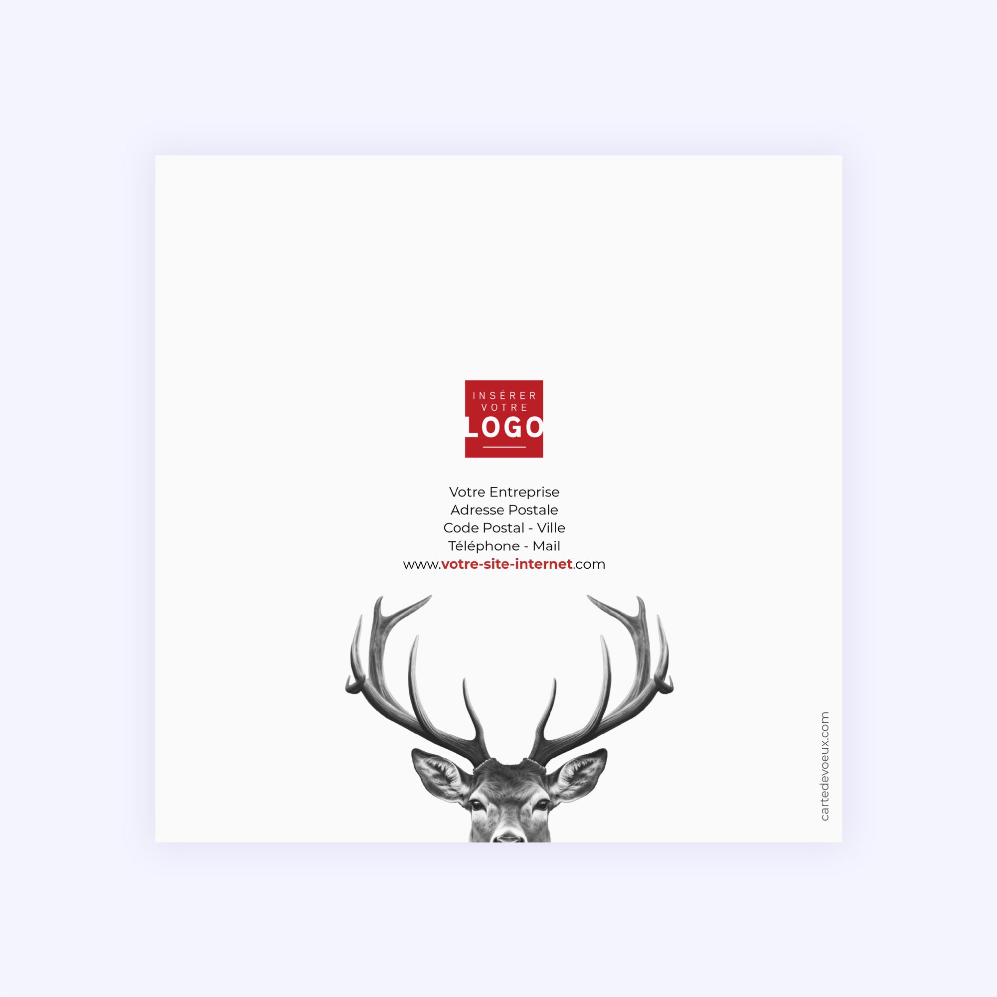 L'approche du cerf | Vœux professionnels • Carte de voeux photo N° 3