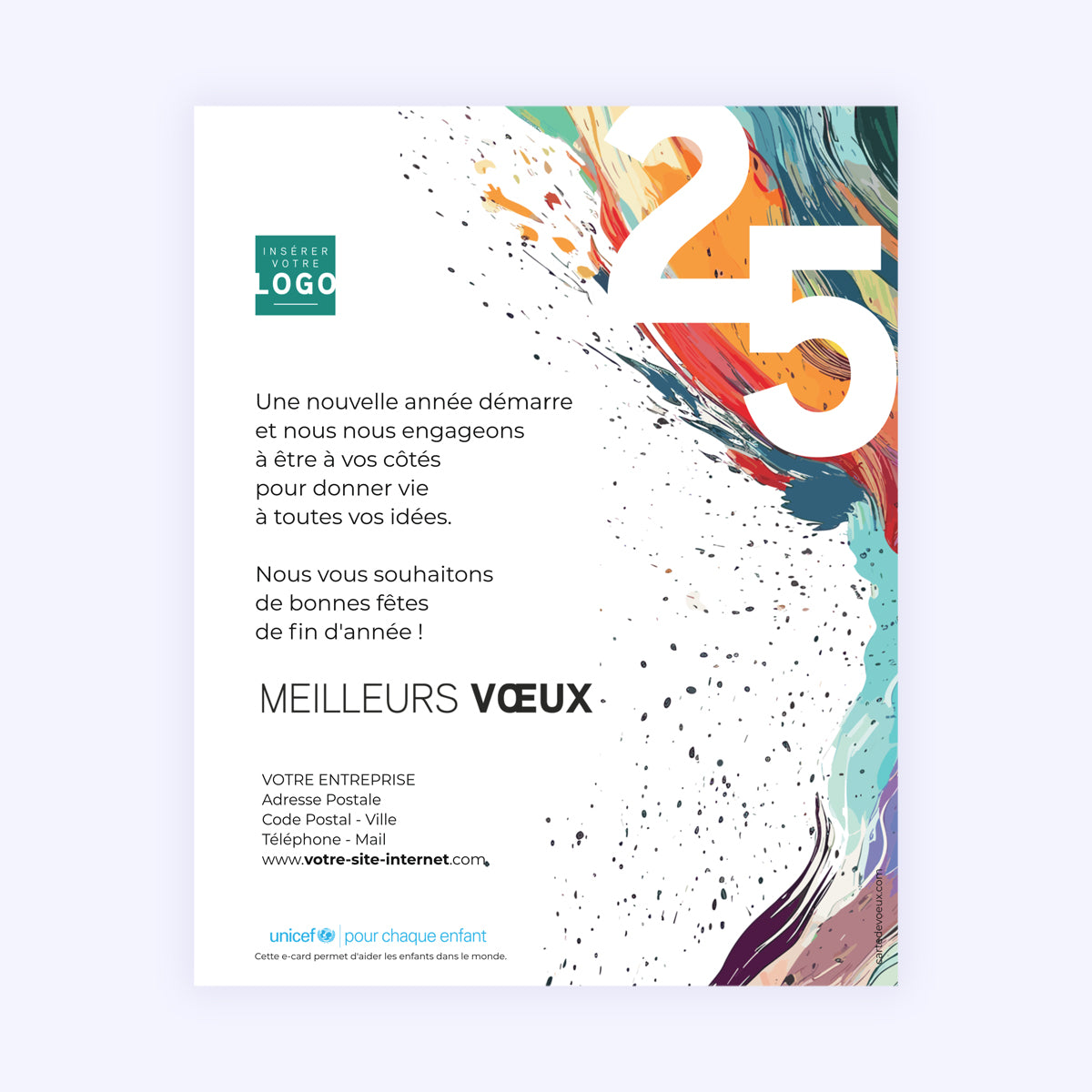Eclats de couleurs | Vœux professionnels • Carte virtuelle photo N° 1