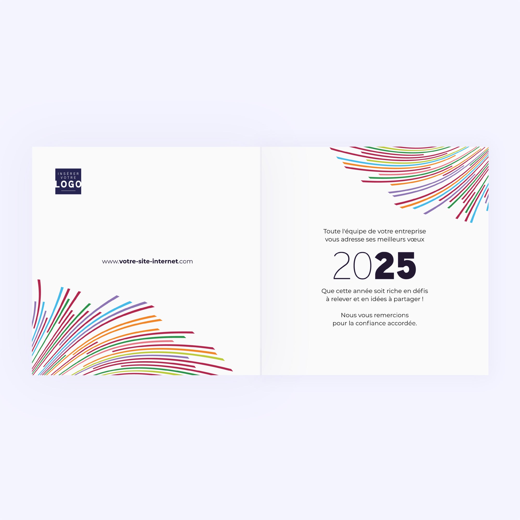 Faisceaux colorés | Vœux professionnels • Carte de voeux photo N° 2