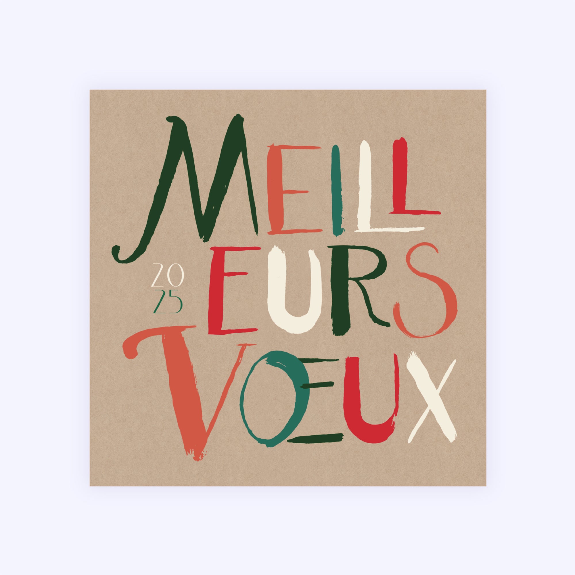 Calligraphie de Noël kraft | Vœux professionnels • Carte de voeux photo N° 1