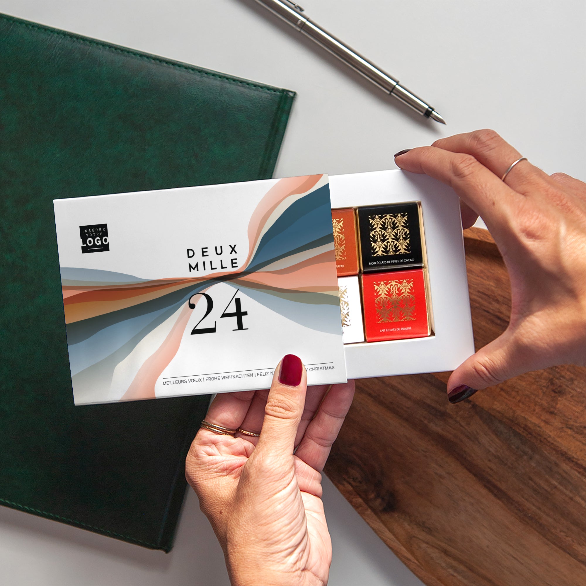 Ondulations Graphiques | Vœux professionnels • Carte chocolats • Chocolats photo N° 2