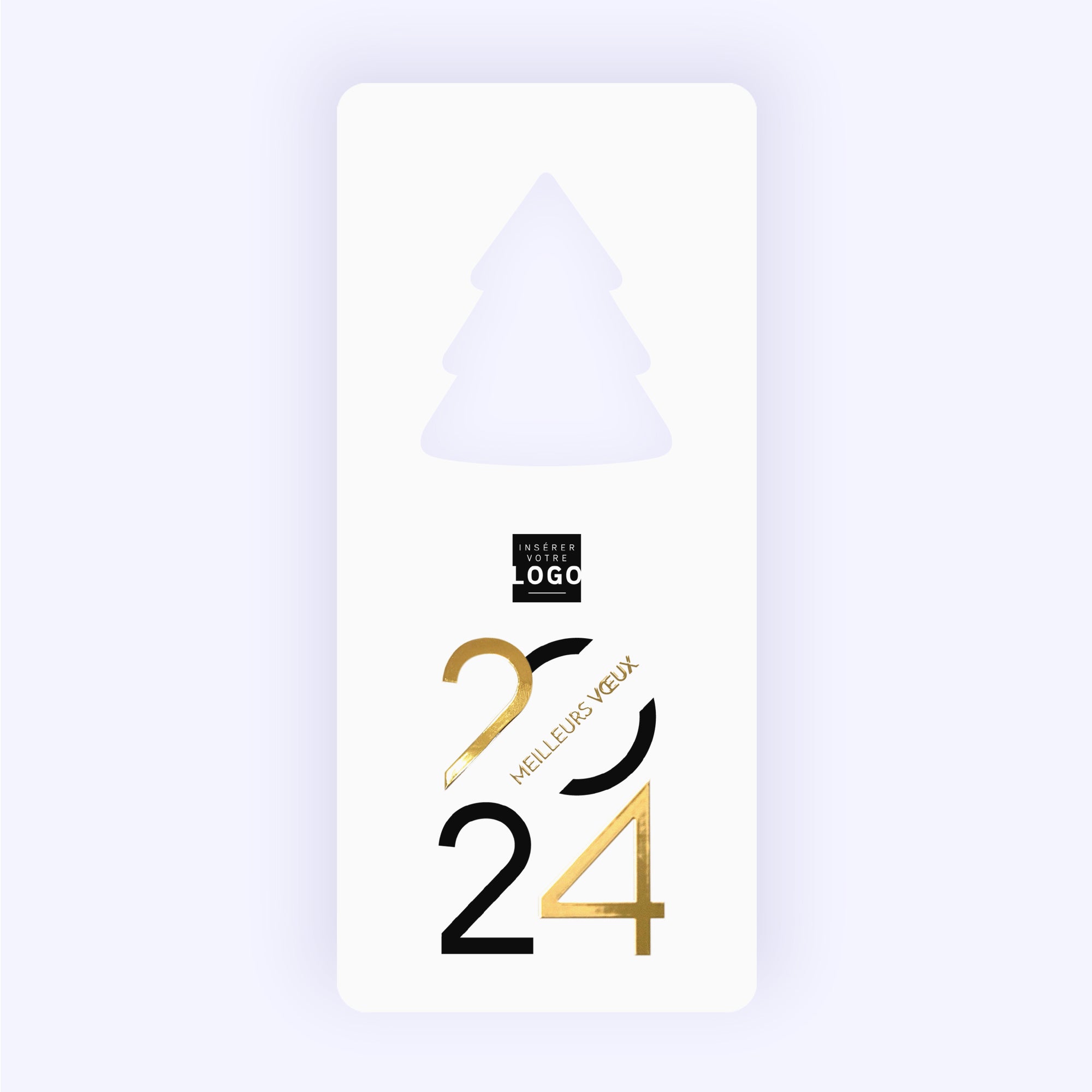 Effets de Style | Vœux professionnels • Carte de voeux dorure • Vertical sapin photo N° 1