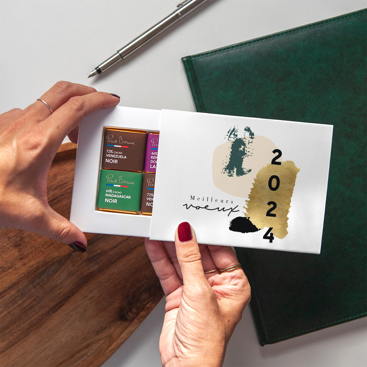 Médaillons colorés | Vœux professionnels • Carte chocolats photo N° 2