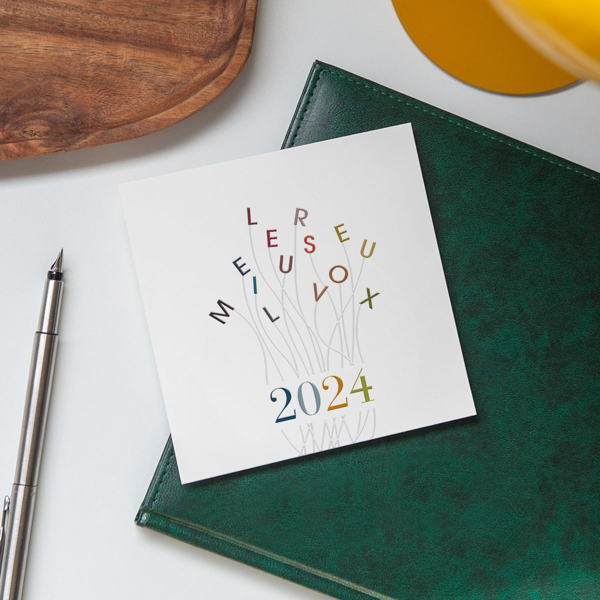 Filaments Colorés | Vœux professionnels • Carte premium photo N° 4