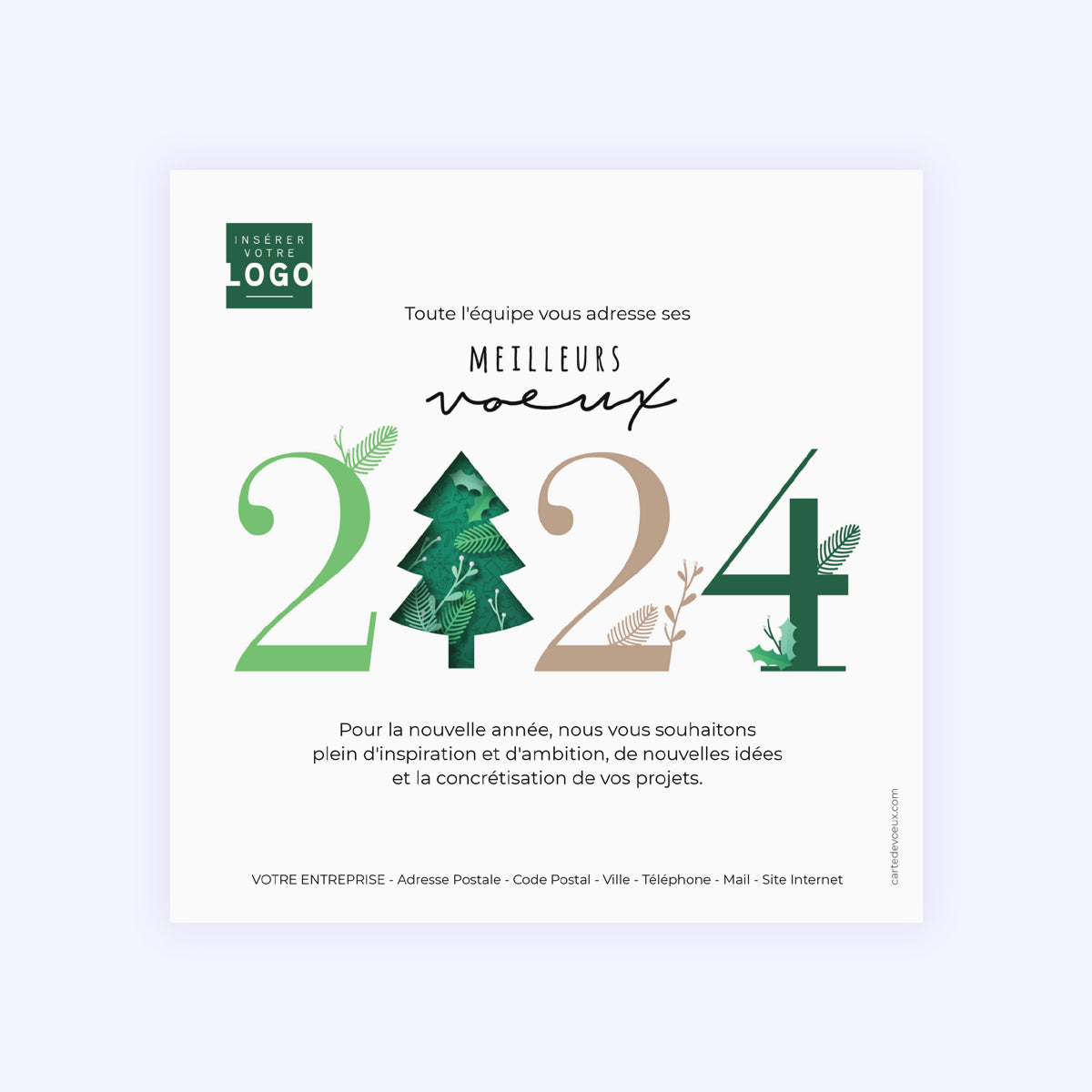 Sapin Kraft | Vœux professionnels • Carte de voeux photo N° 2