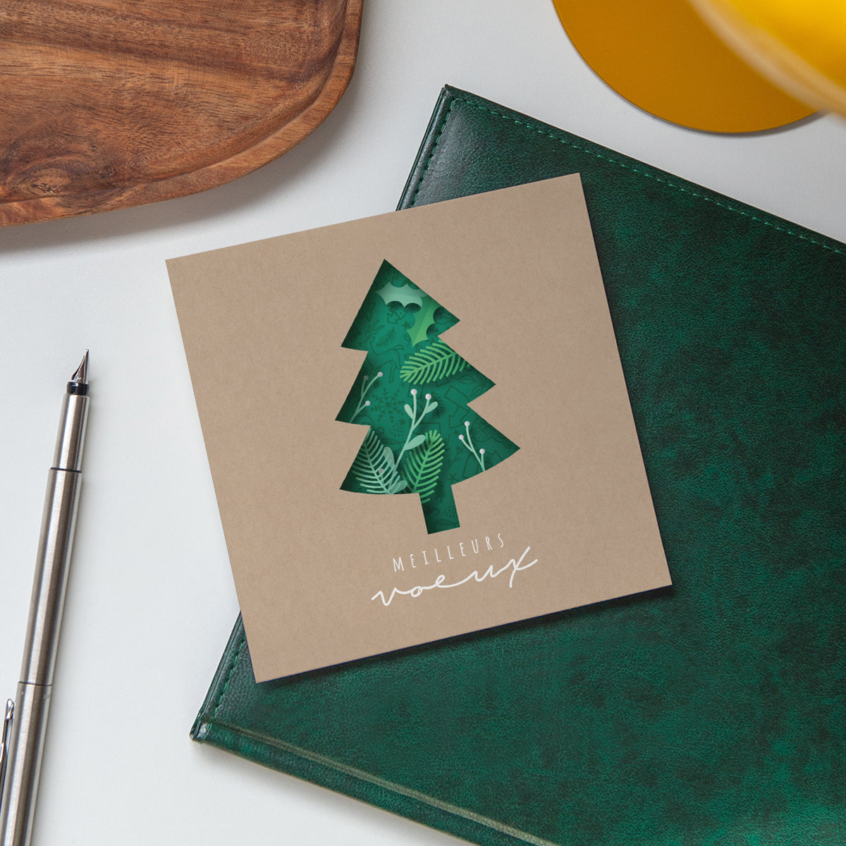Sapin Kraft | Vœux professionnels • Carte de voeux photo N° 4
