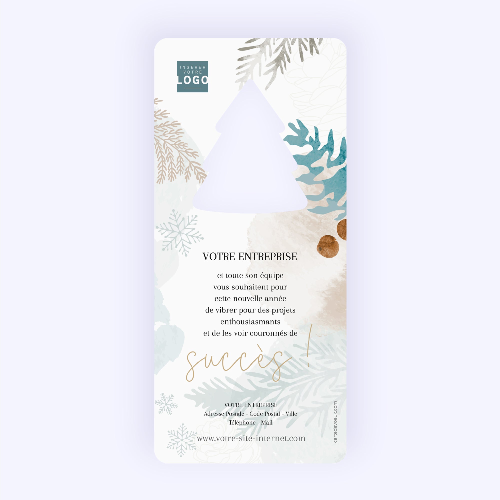 Cold Winter | Vœux professionnels • Carte de voeux dorure • Vertical sapin photo N° 2