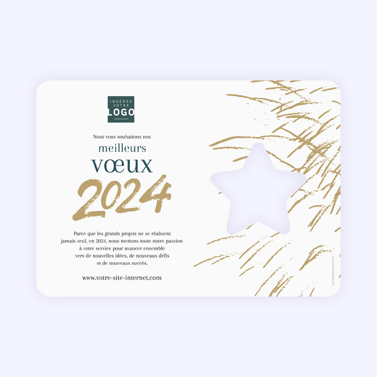 Eclats dorés | Vœux professionnels • Carte de voeux dorure • Horizontal étoile photo N° 2