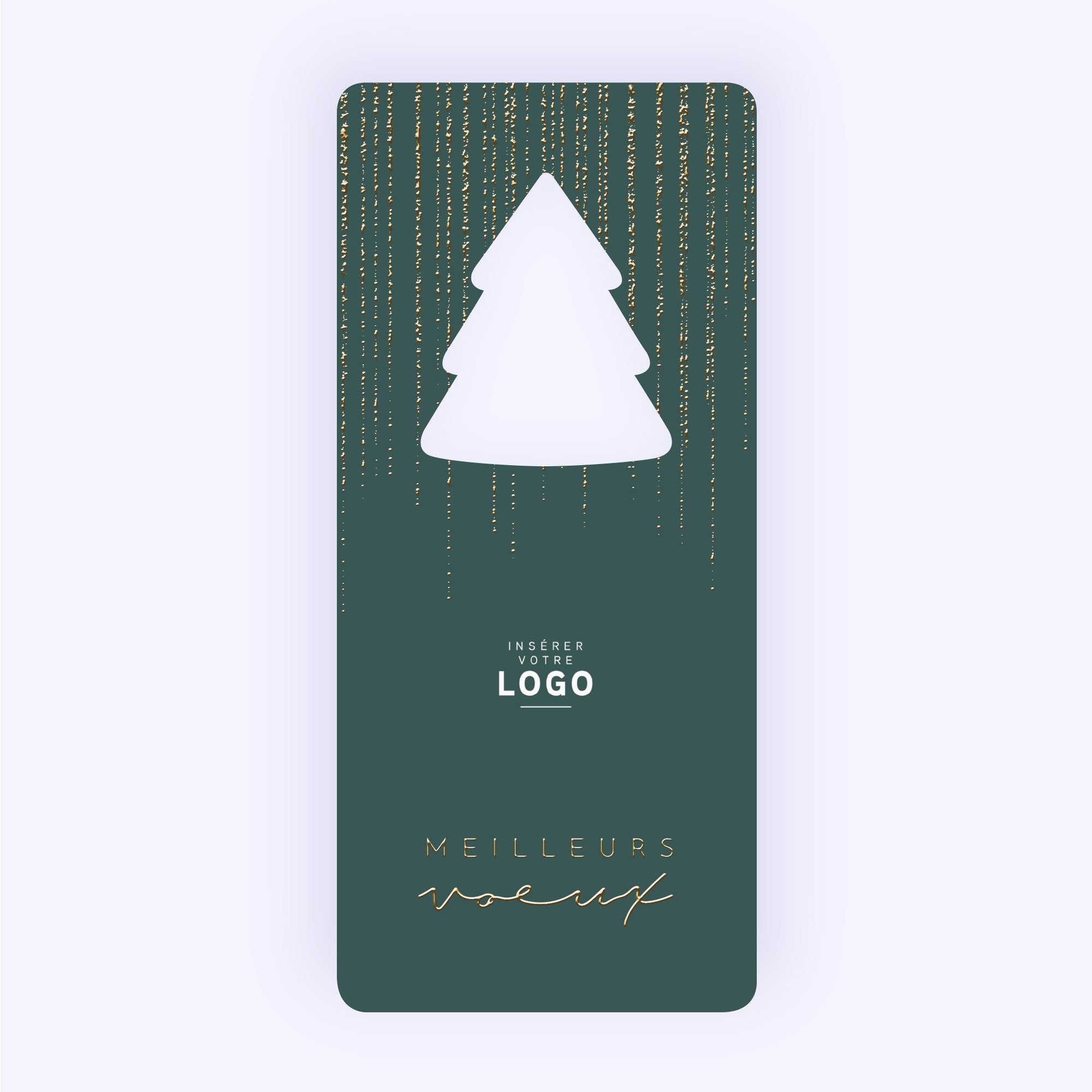Liseré doré | Vœux professionnels • Carte de voeux dorure • Vertical sapin photo N° 1