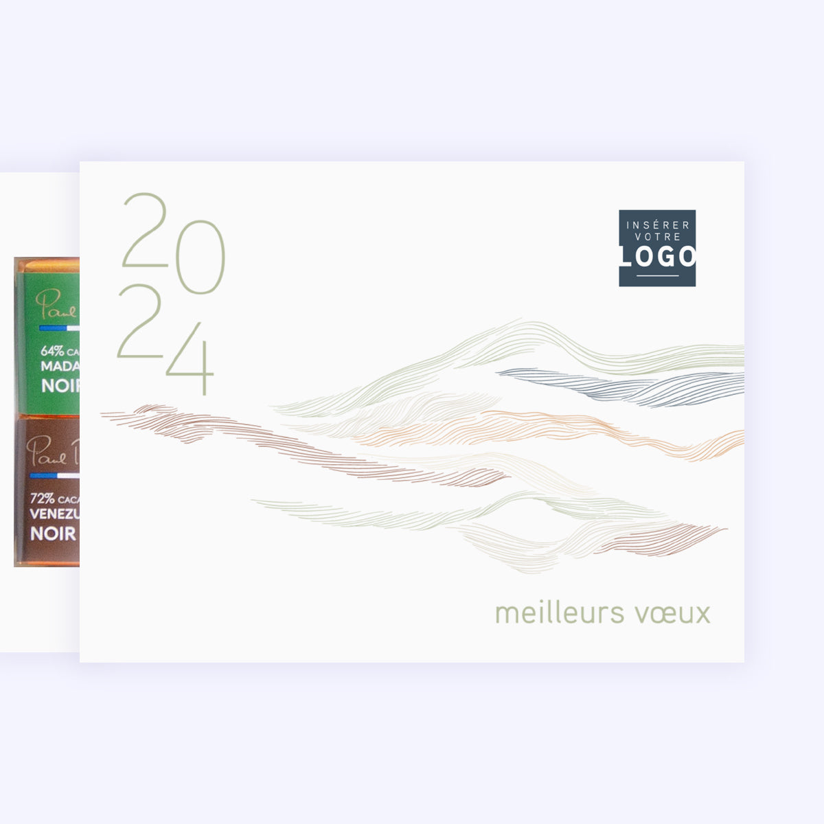 Paysage Pastel | Vœux professionnels • Carte chocolats photo N° 1