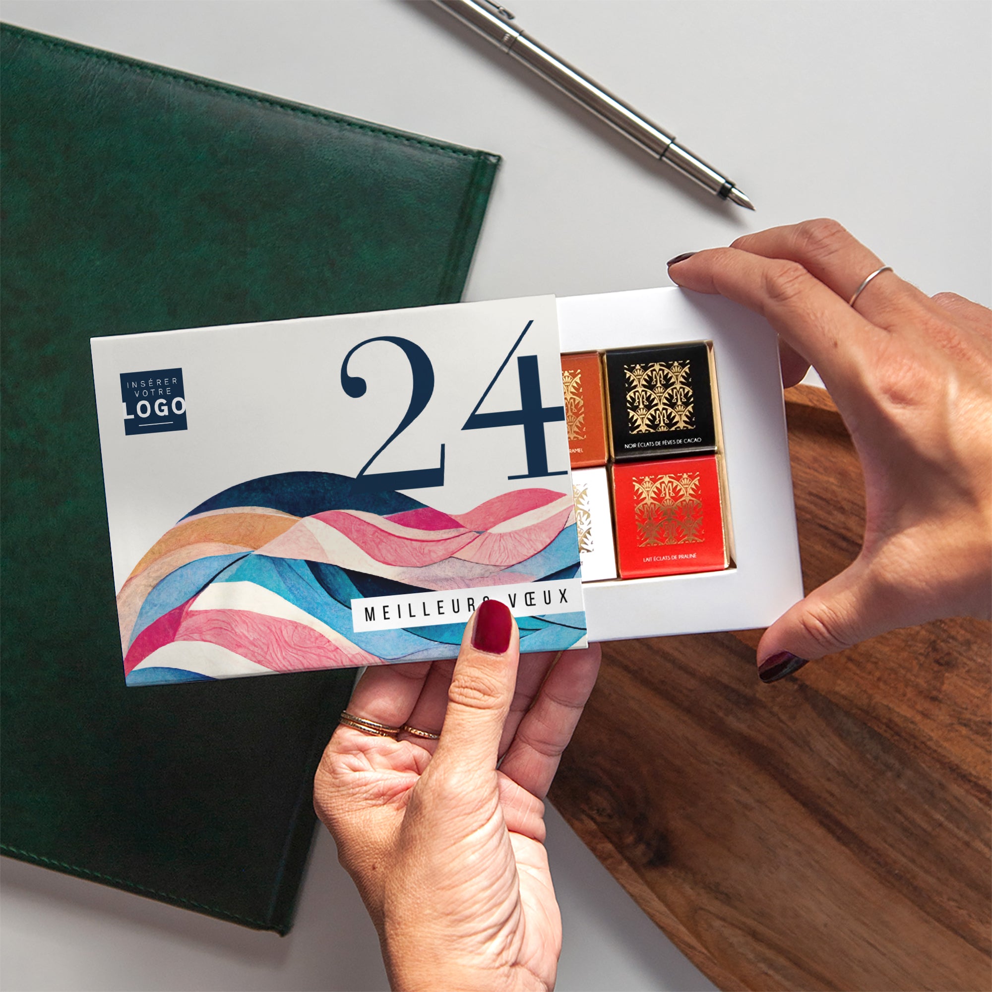 Soie Colorée | Vœux professionnels • Carte chocolats • Chocolats photo N° 2