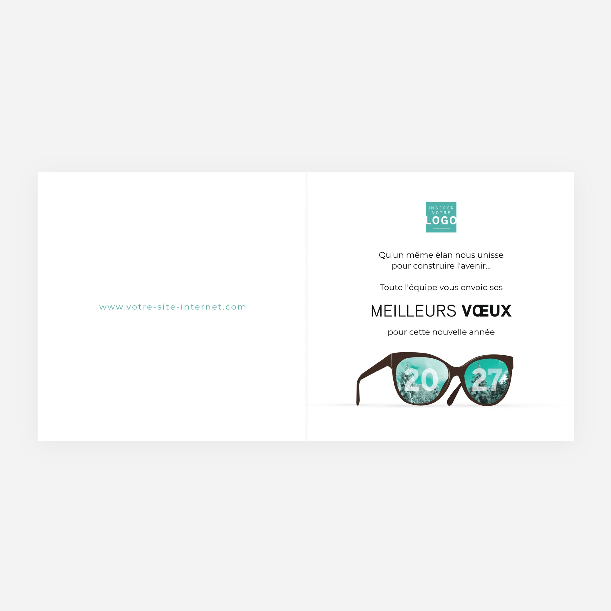 Smile | Vœux professionnels • Carte de voeux • Carré double photo N° 2
