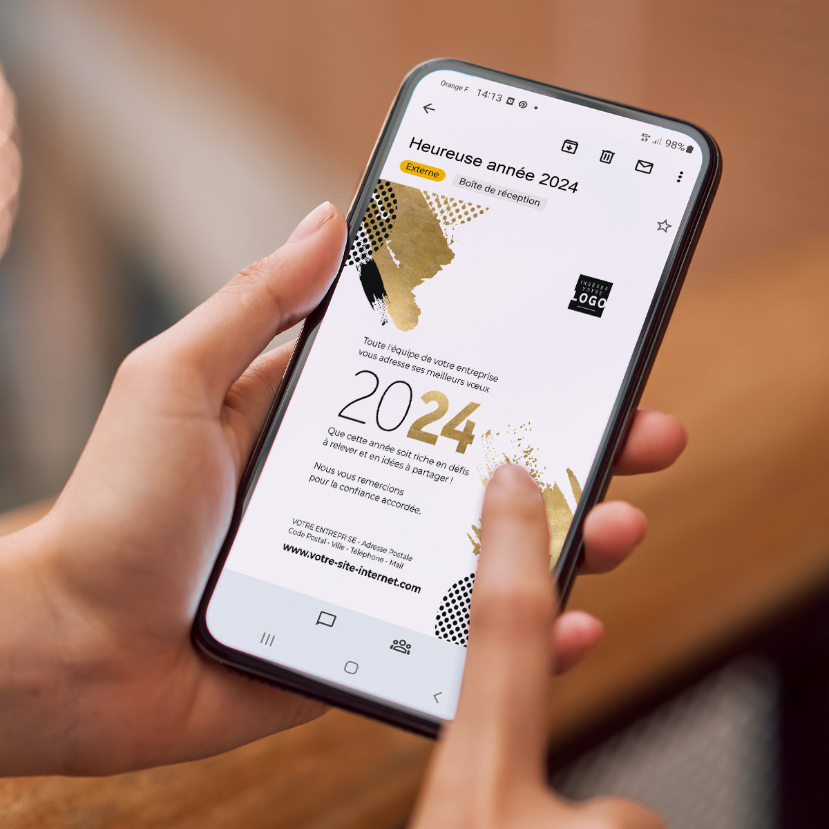 Dorure subtile | Vœux professionnels • Carte virtuelle photo N° 2
