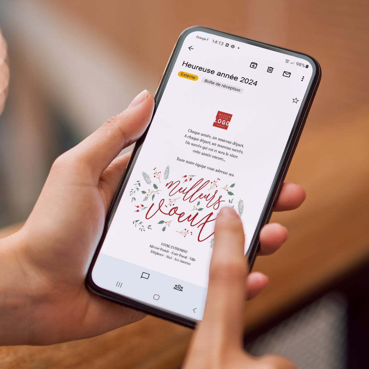 Petite Branche de Houx | Vœux professionnels • Carte virtuelle photo N° 2