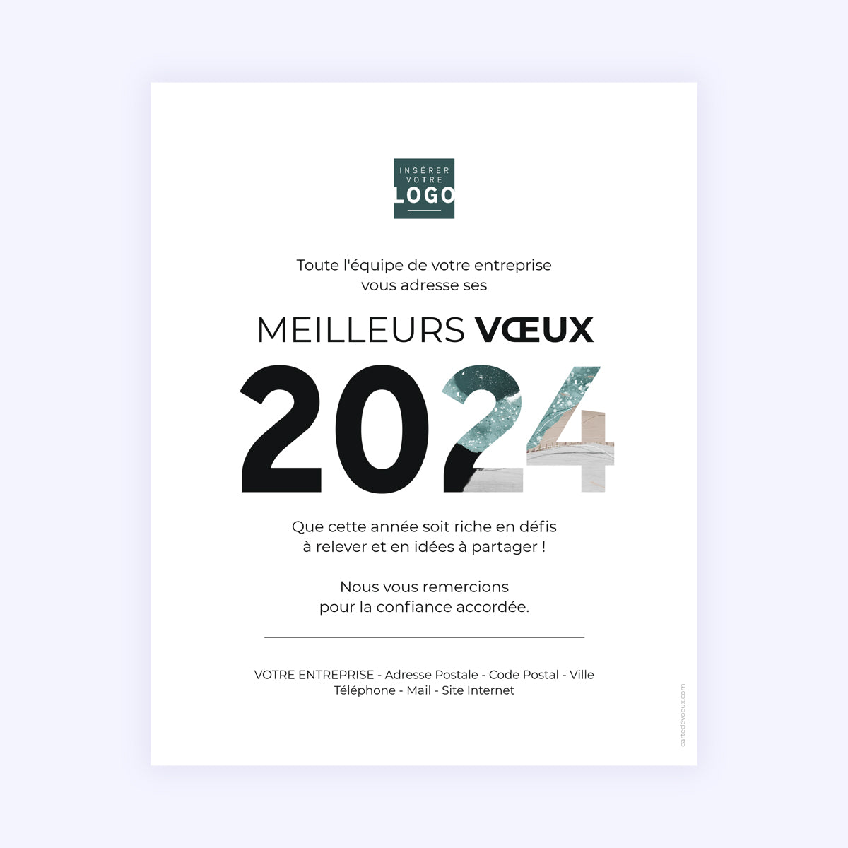 Marbre texturé | Vœux professionnels • Carte virtuelle photo N° 1