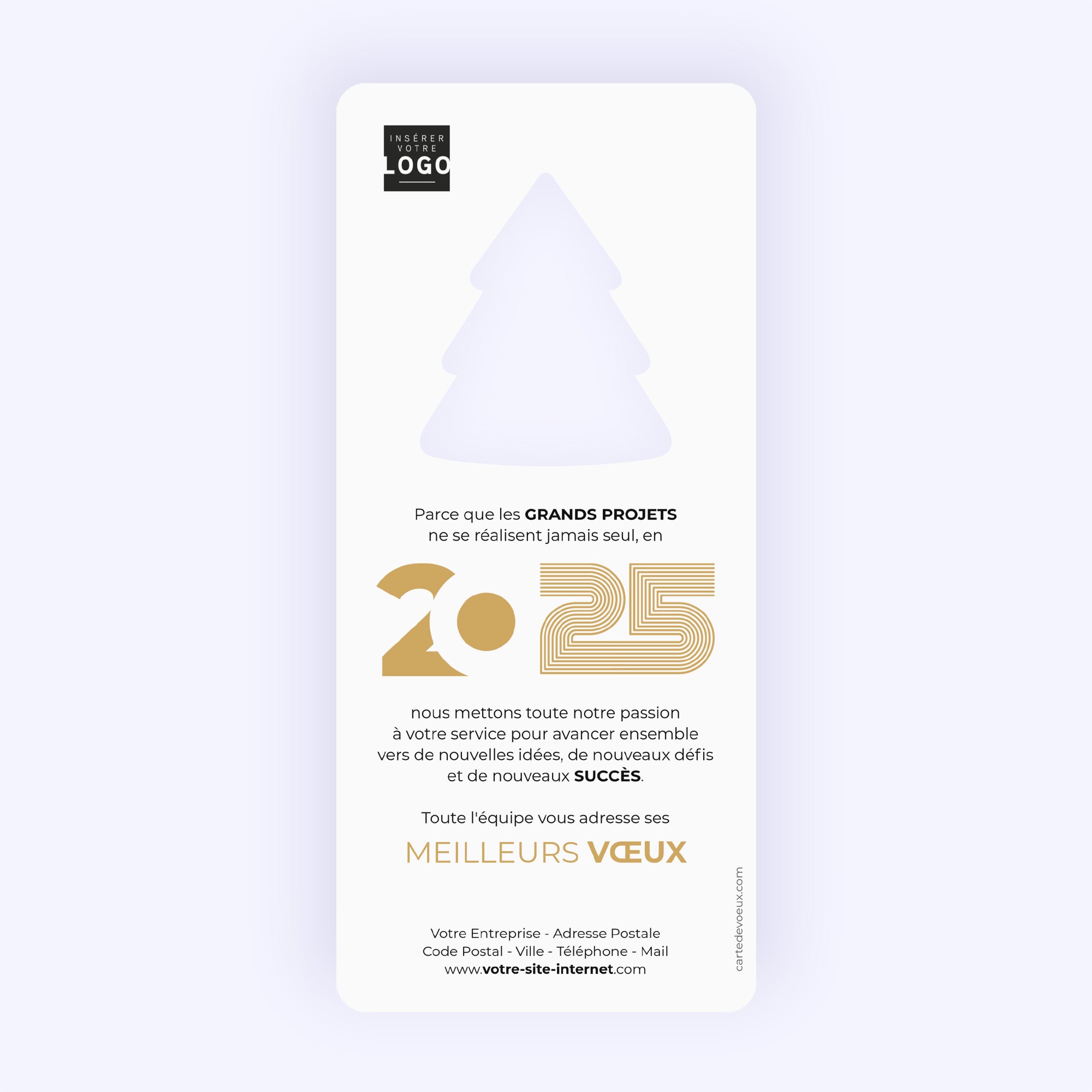 Multilignes dorées | Vœux professionnels • Carte de voeux dorure photo N° 2