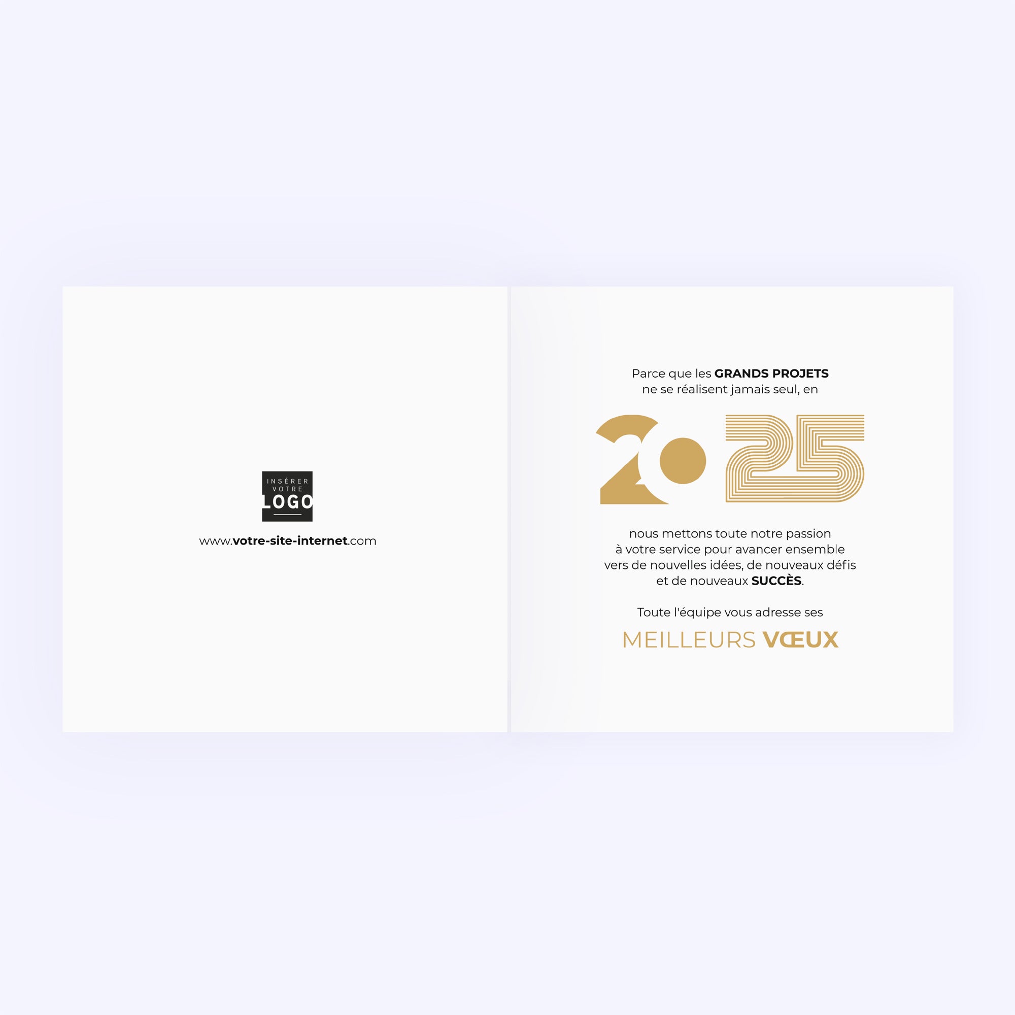 Multilignes dorées | Vœux professionnels • Carte de voeux dorure photo N° 2