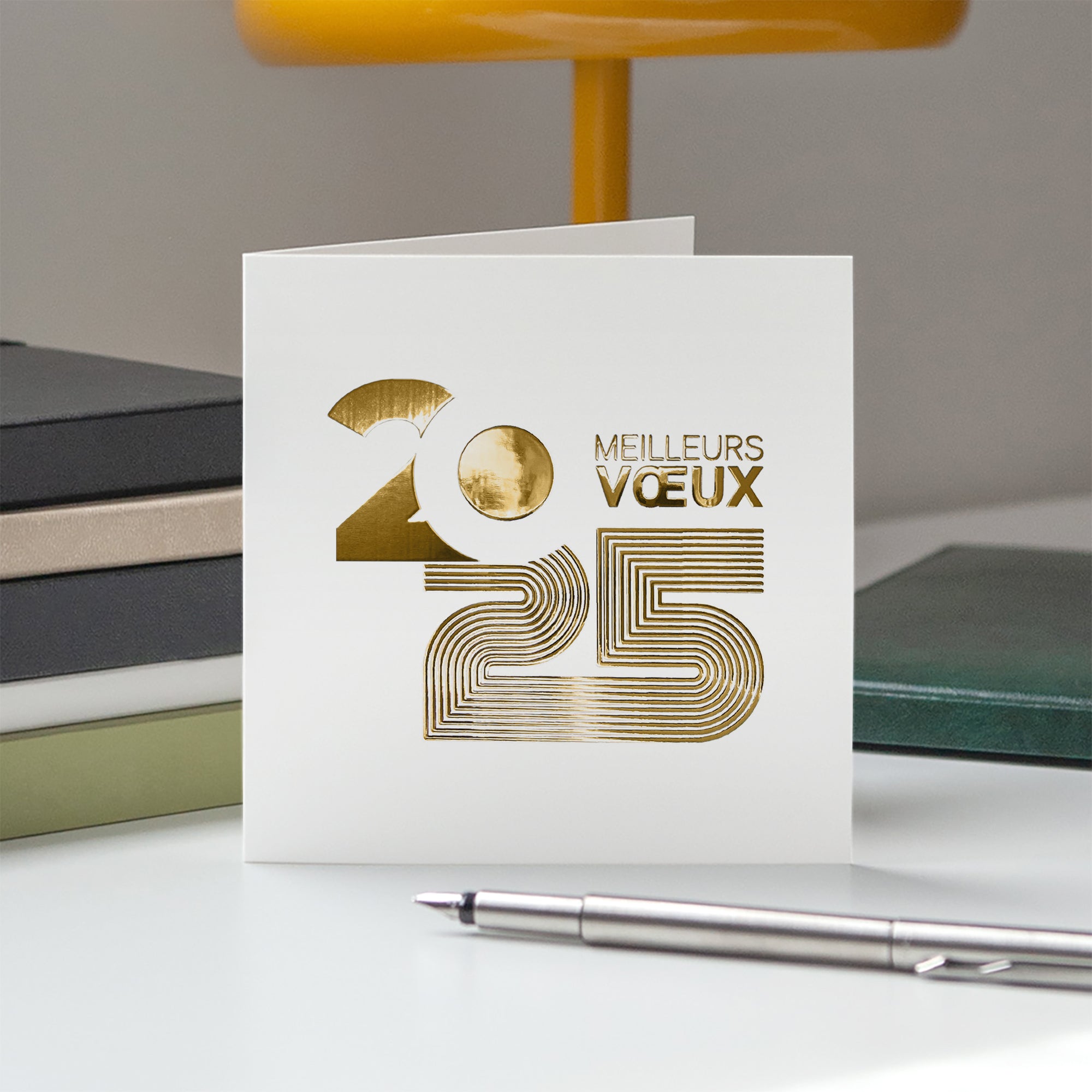Multilignes dorées | Vœux professionnels • Carte de voeux dorure photo N° 5