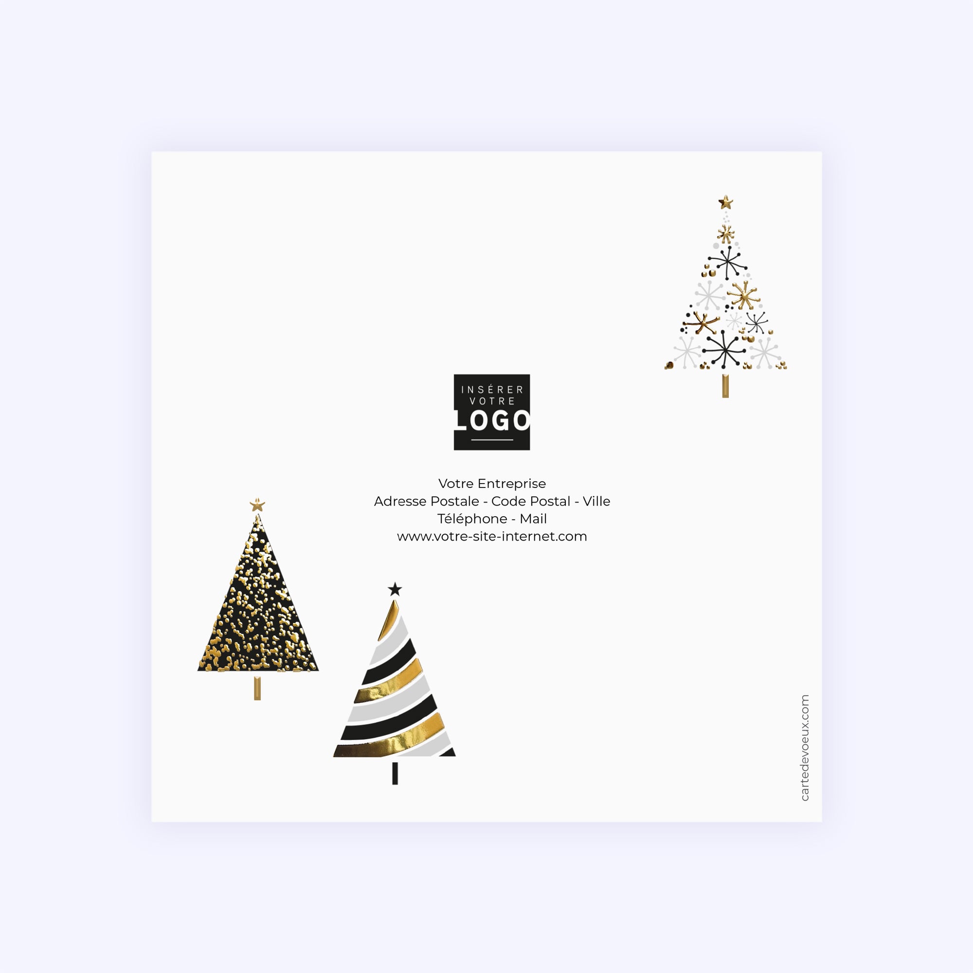 Sapins graphiques | Vœux professionnels • Carte de voeux dorure photo N° 3