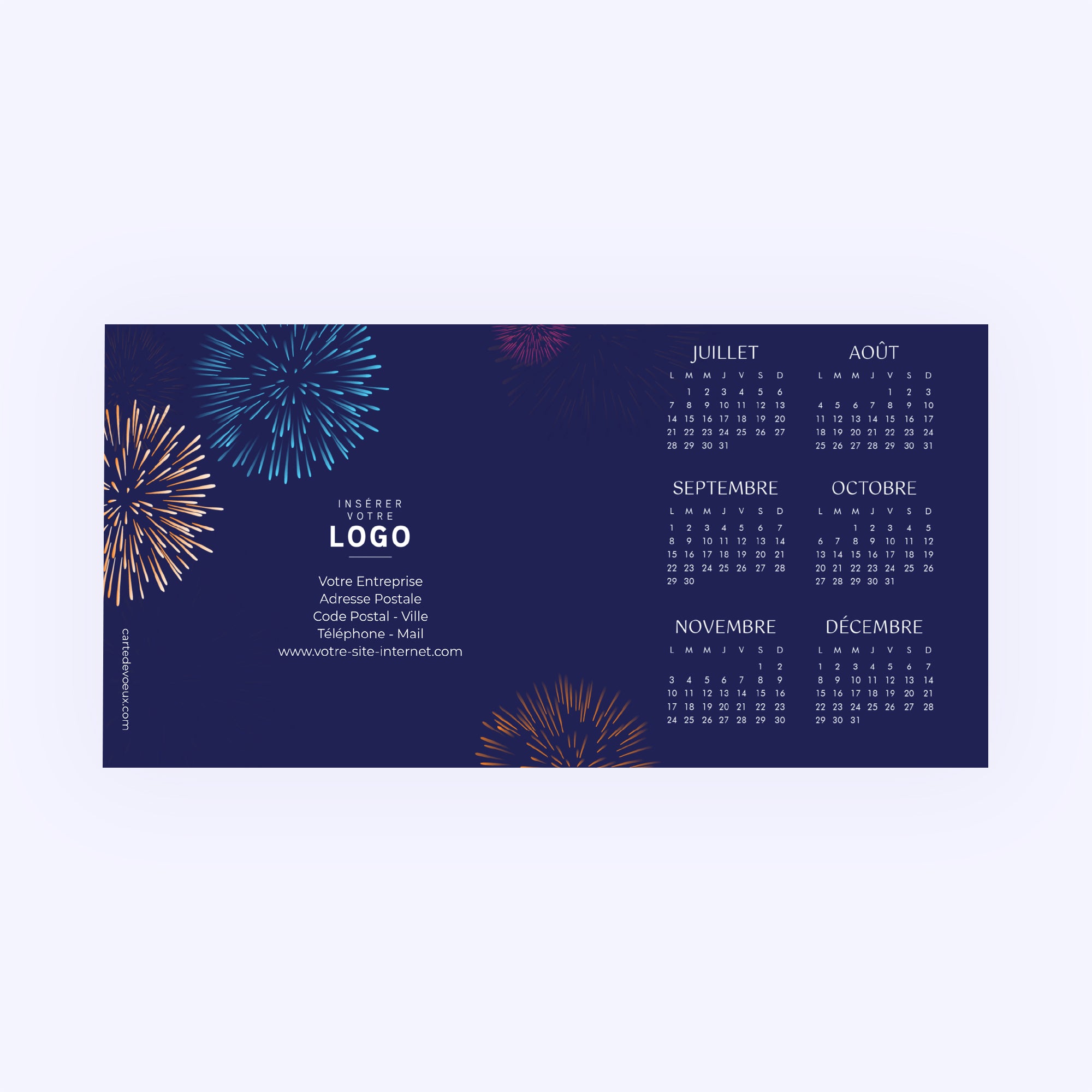 Fireworks | Vœux professionnels • Calendrier professionnel • Rectangle double photo N° 3