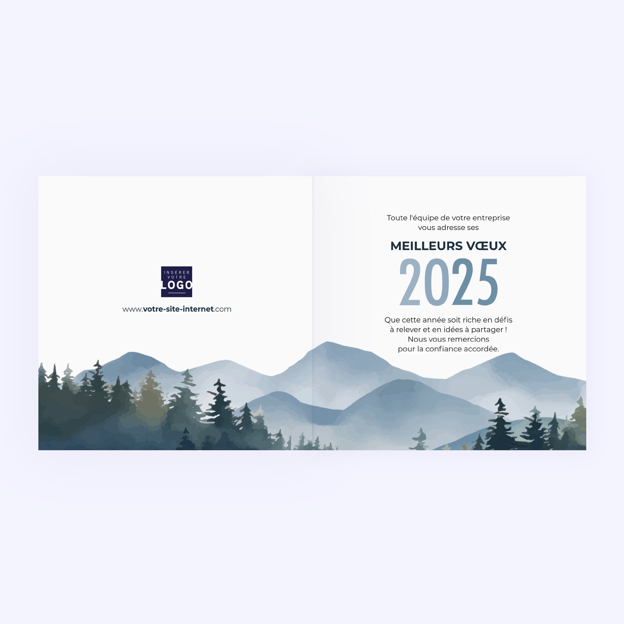 Paysage montagnard | Vœux professionnels • Carte de voeux • Carré double photo N° 2