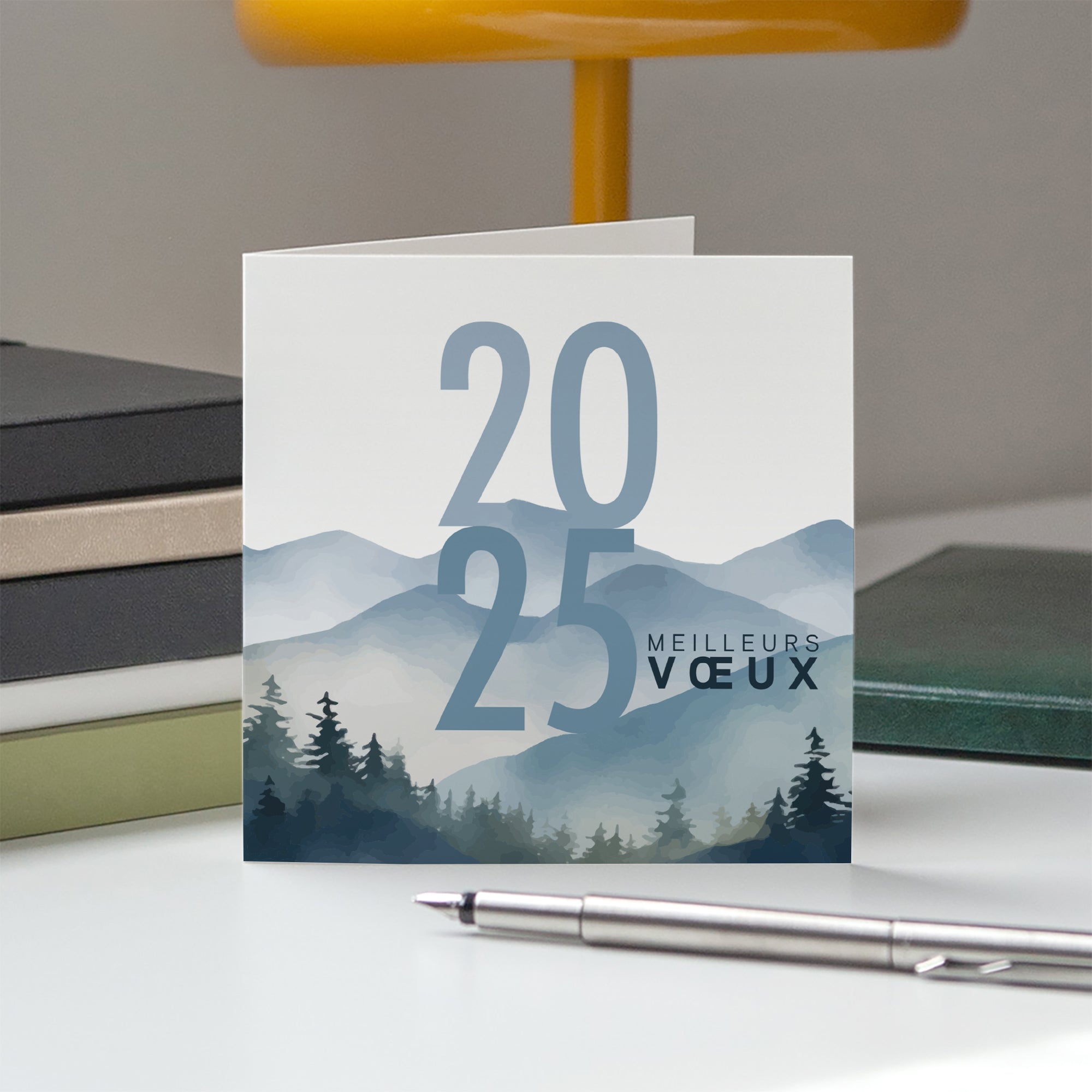 Paysage montagnard | Vœux professionnels • Carte de voeux • Carré double photo N° 5