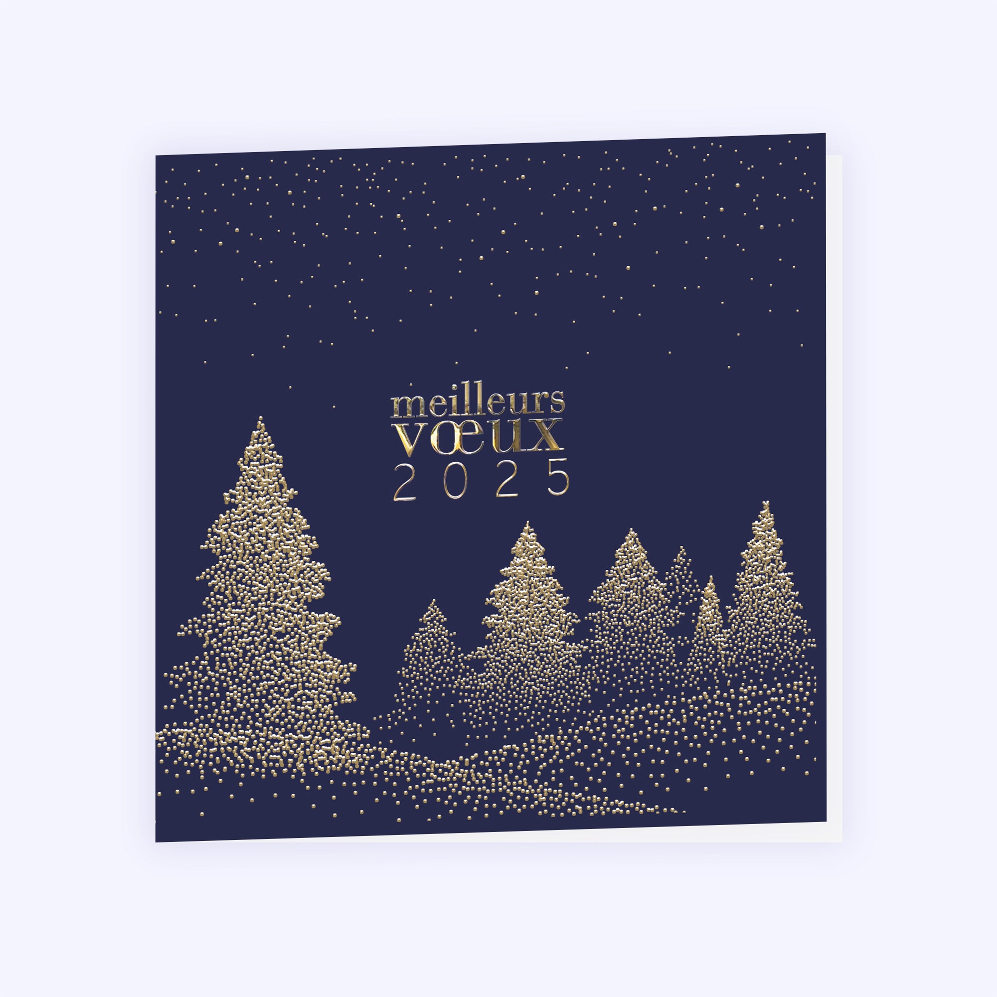 Sapins scintillants | Vœux professionnels • Carte de voeux dorure photo N° 1