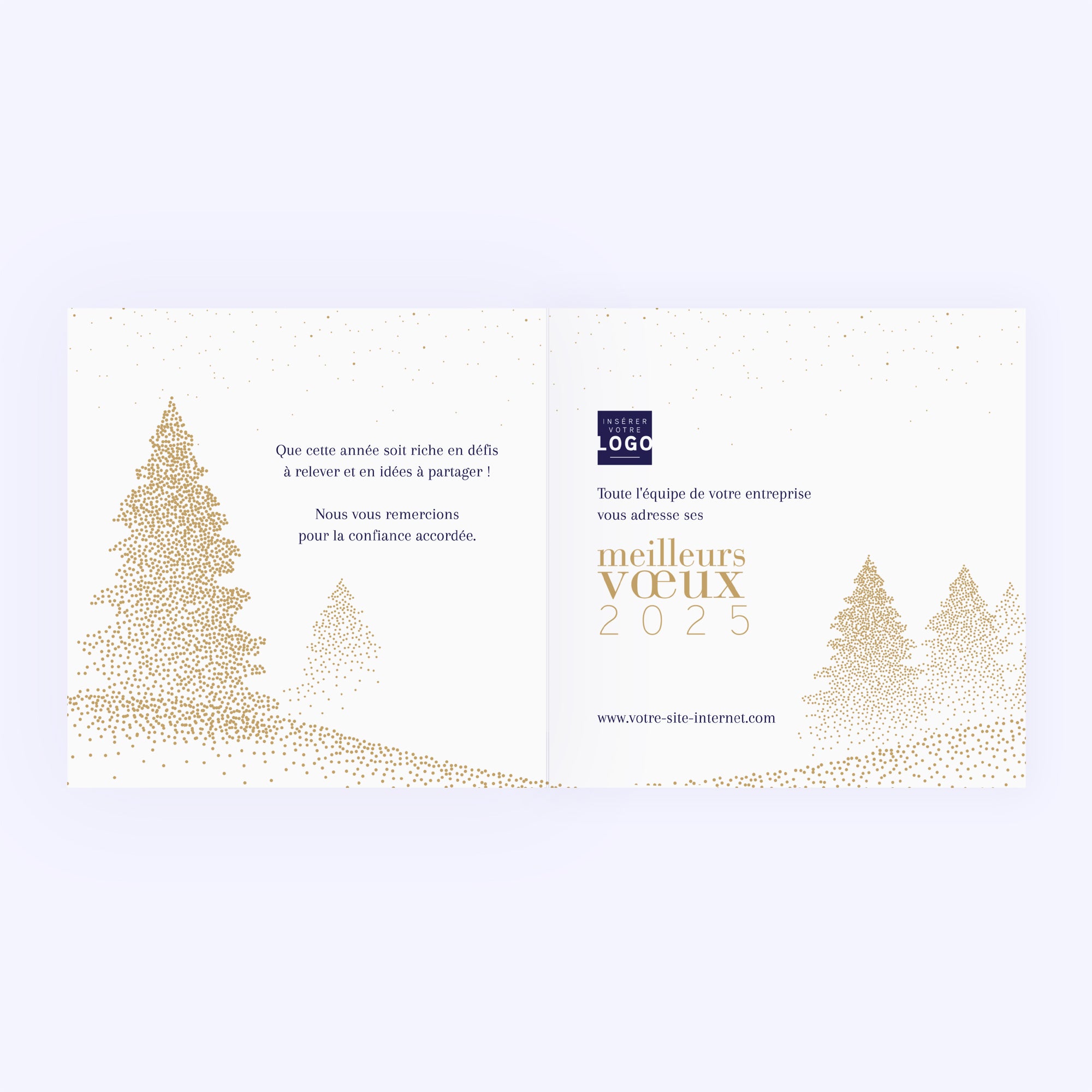 Sapins scintillants | Vœux professionnels • Carte de voeux dorure photo N° 2